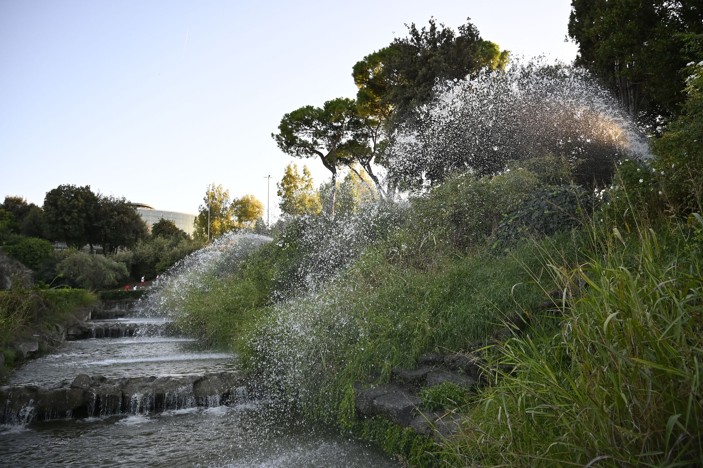 Giardino delle cascate del laghetto dell'Eur