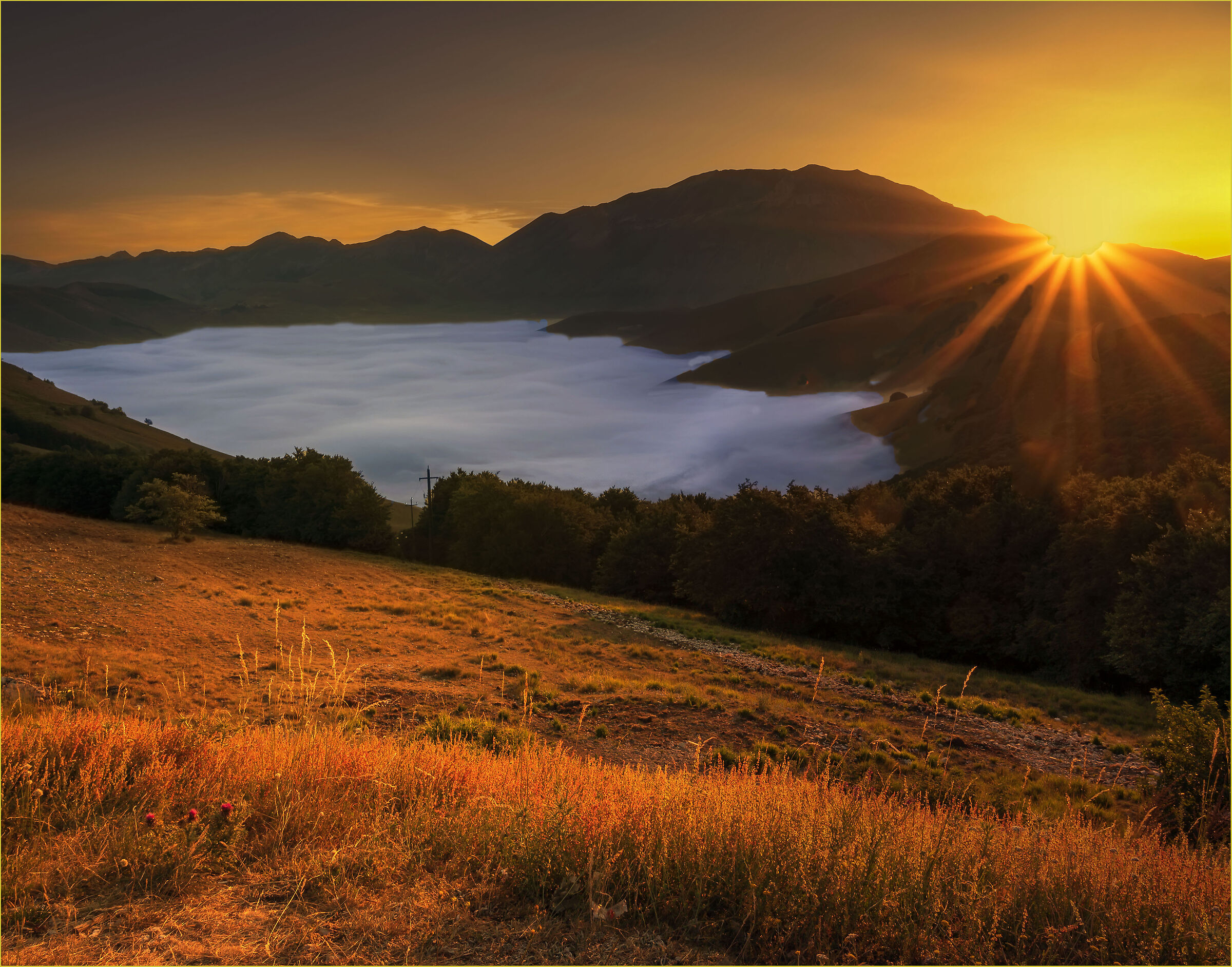 Sunrise over Pian Grande di Castelluccio
