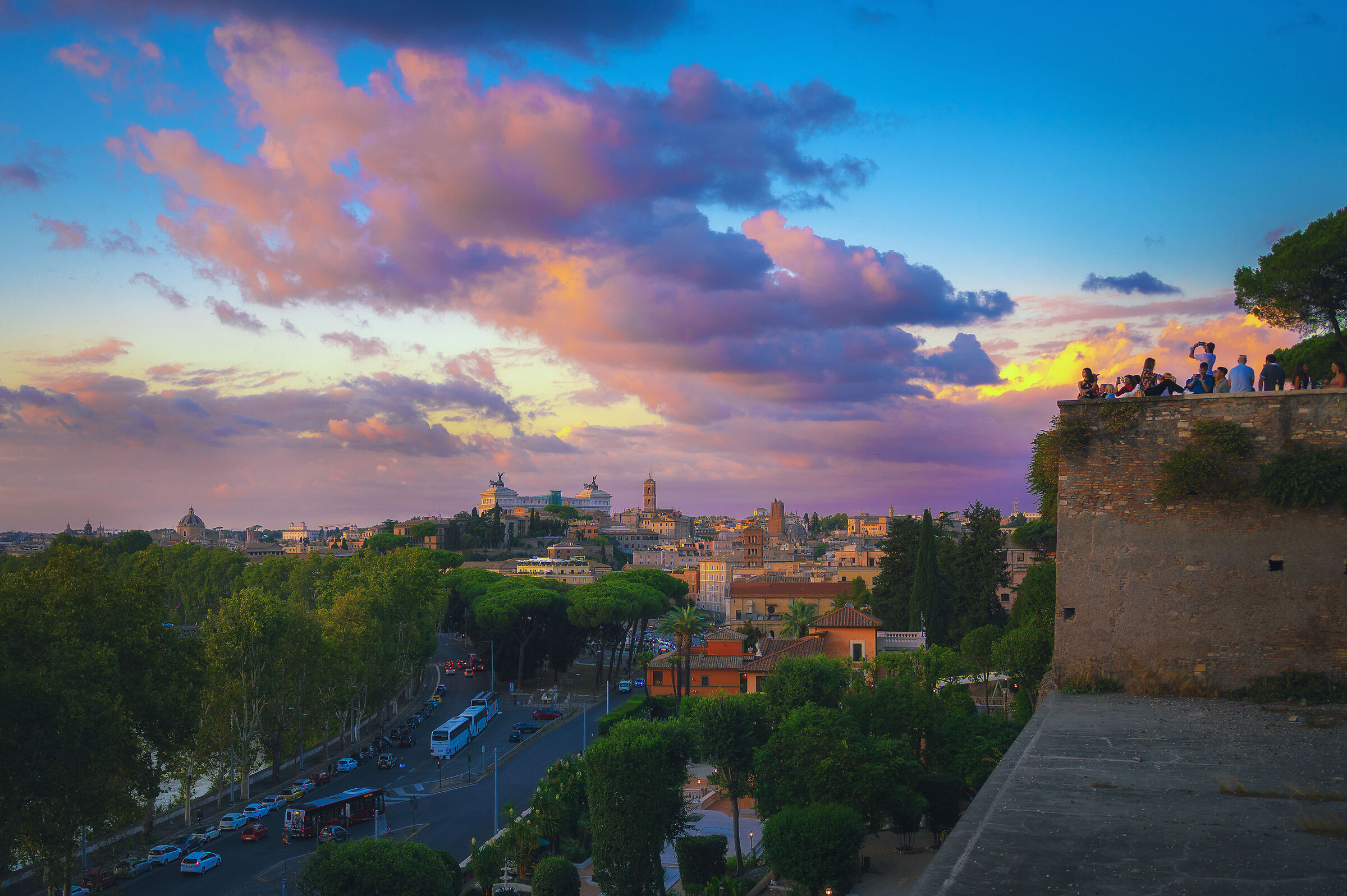 The sunset over the capital
