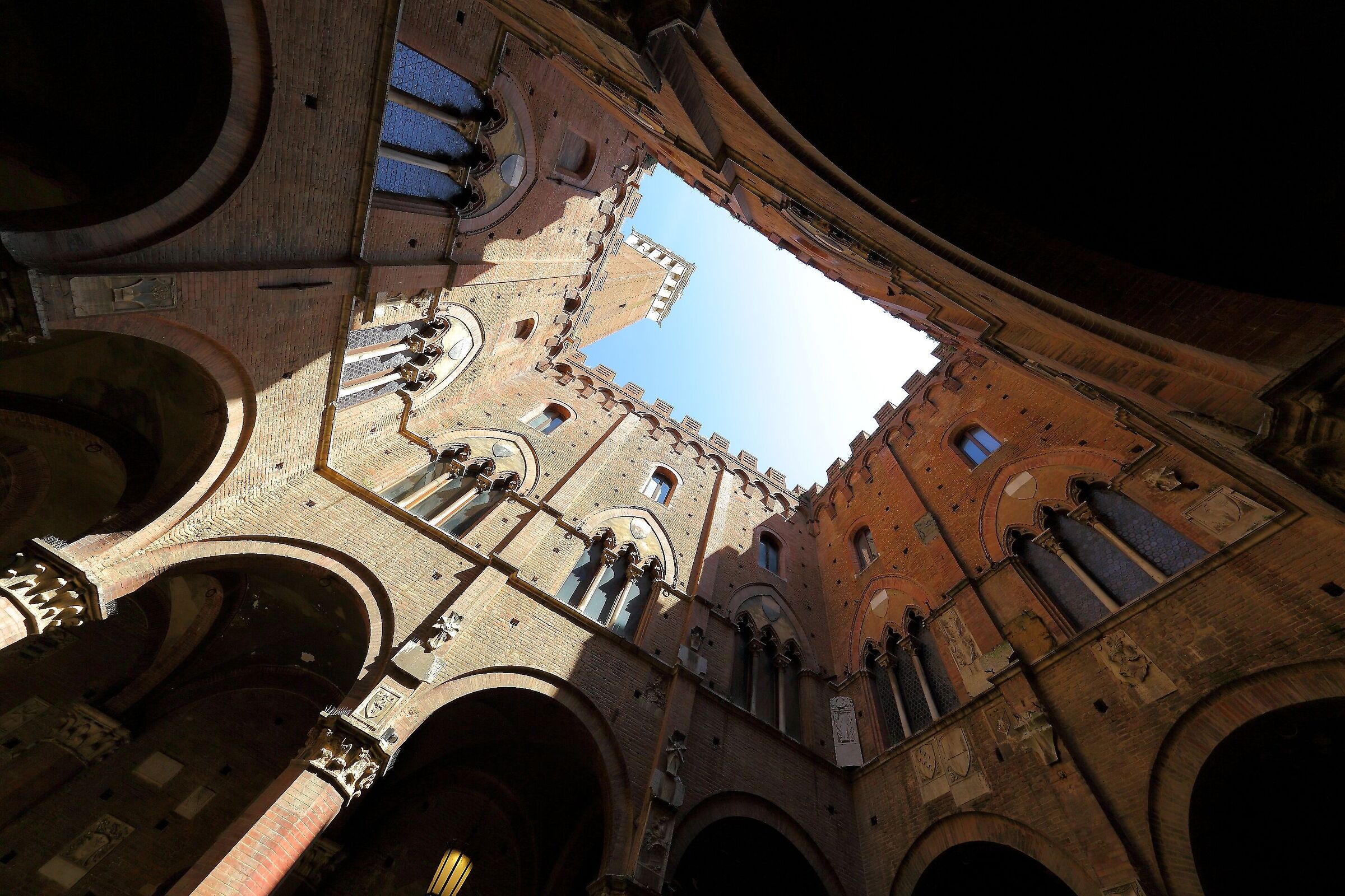 La torre del Mangia dal cortile.