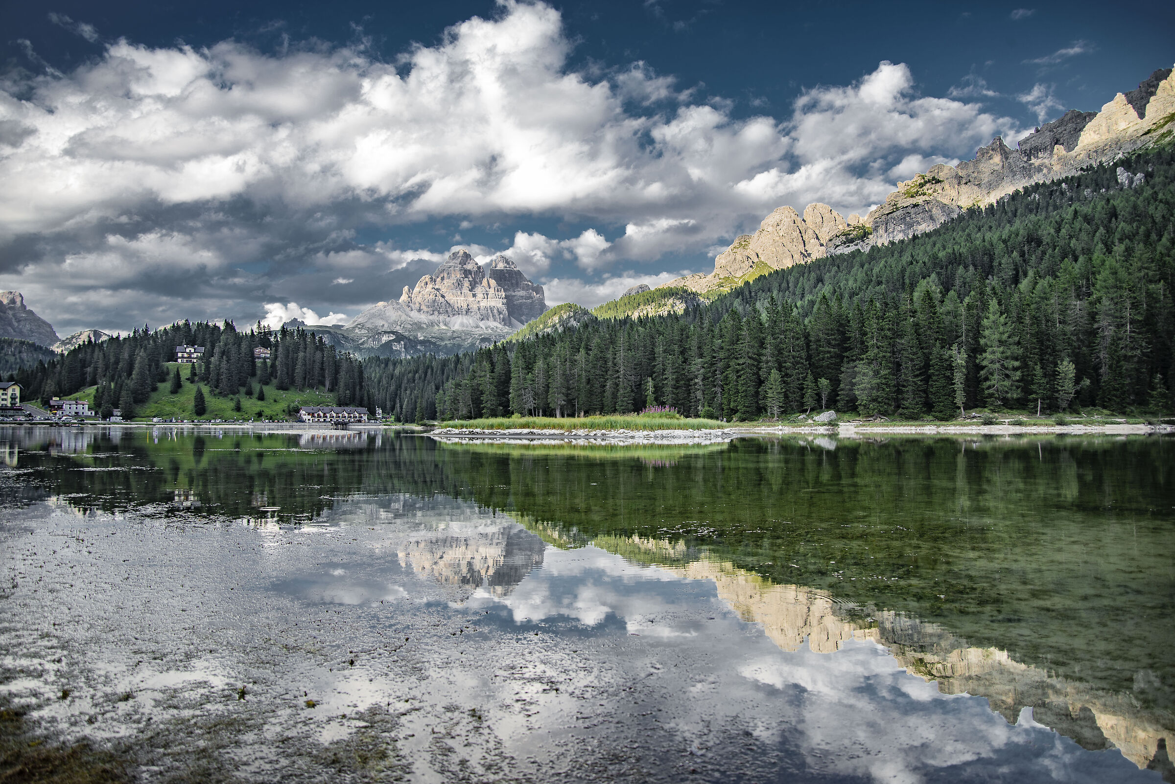 Three peaks of Lavaredo reflected