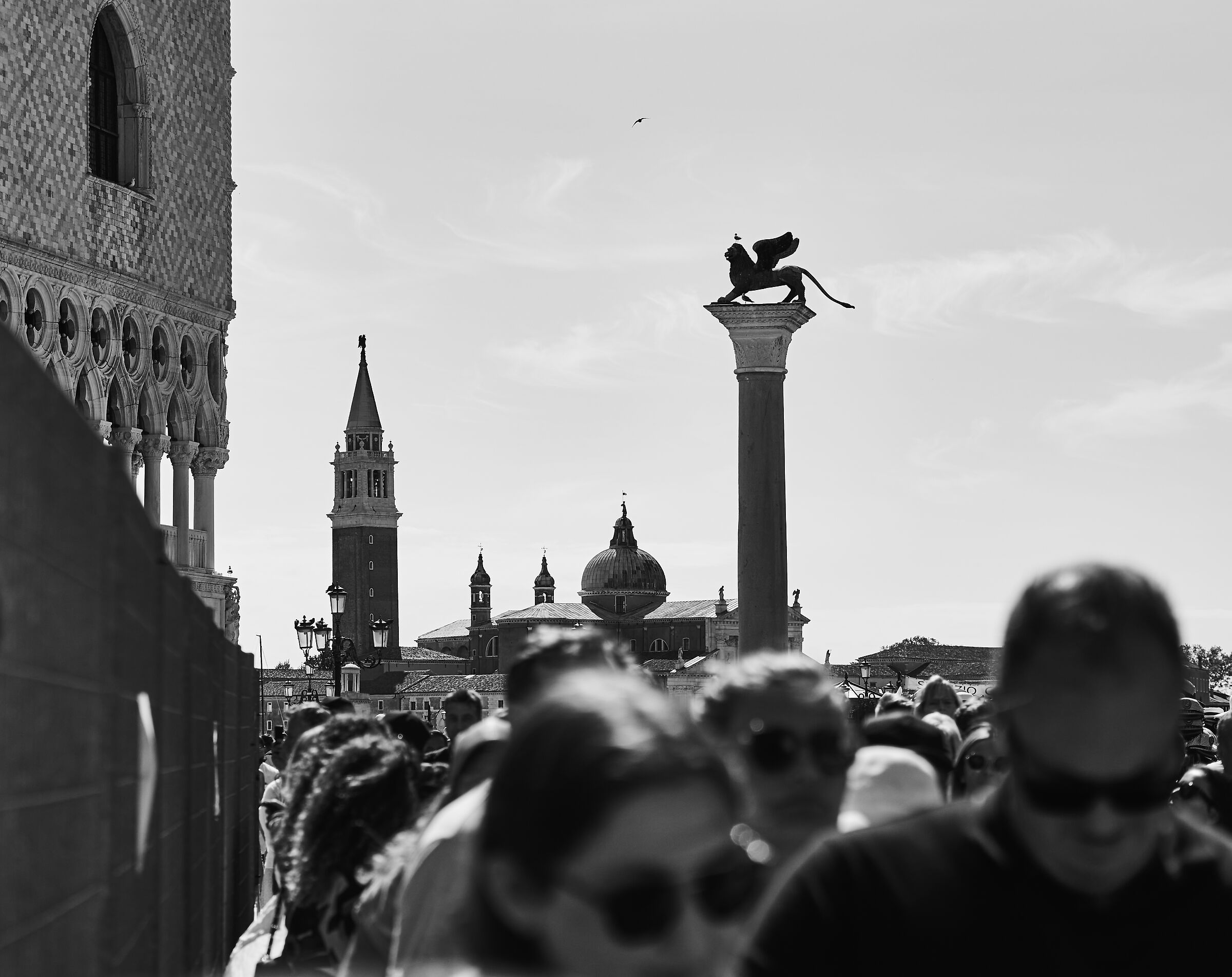 Tourists queuing in St. Mark's Square