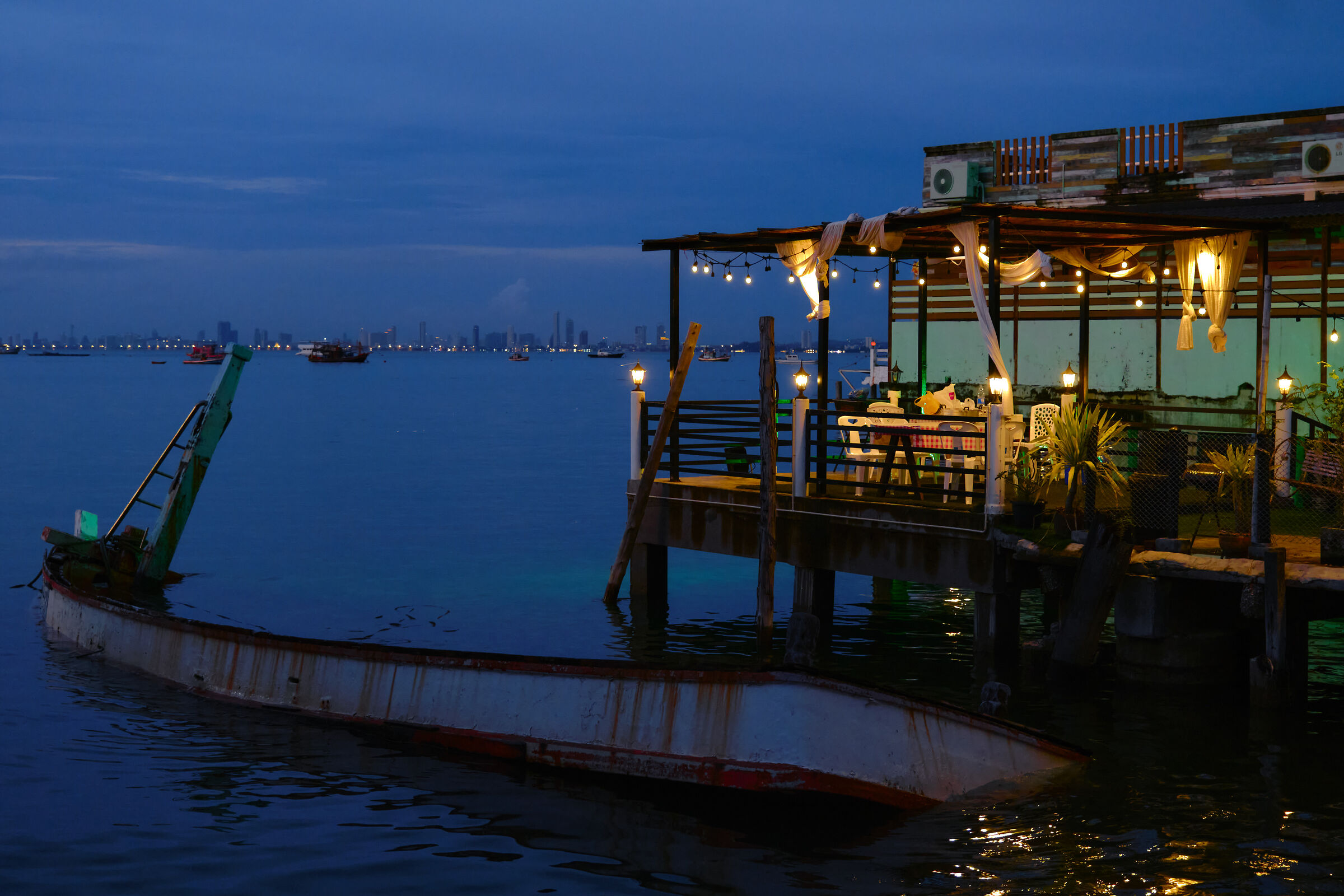 Restaurant with skyline view