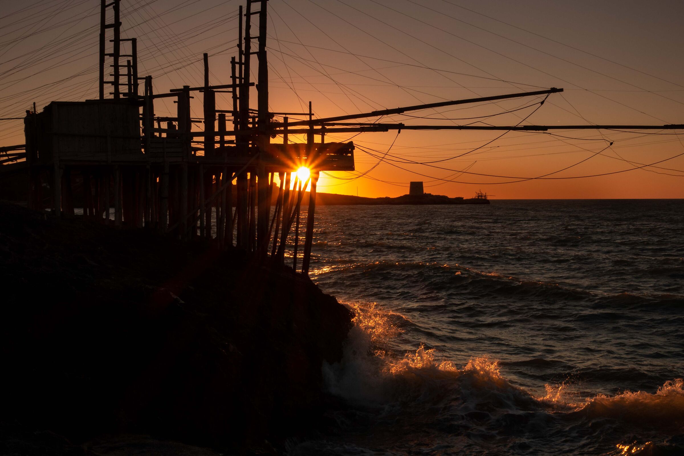 Trabucco at sunset
