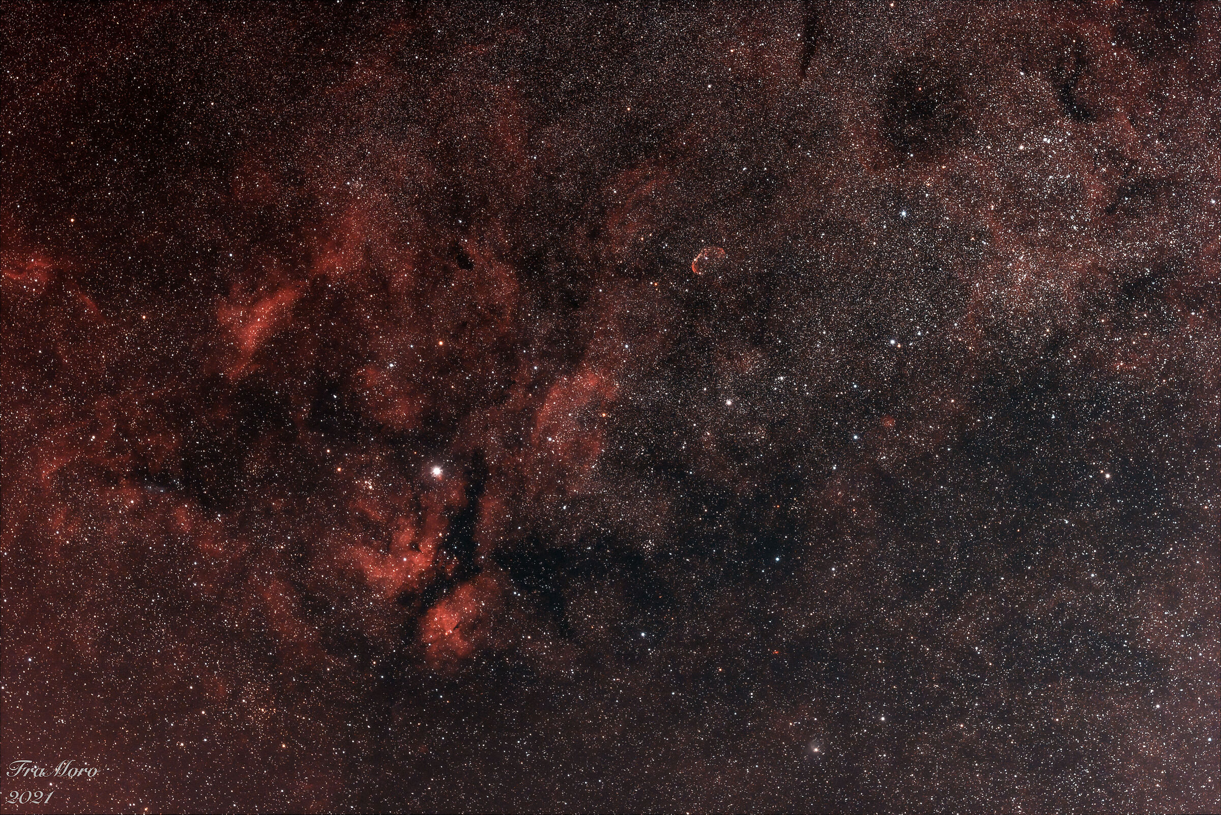 Sadr region and Crescent nebula