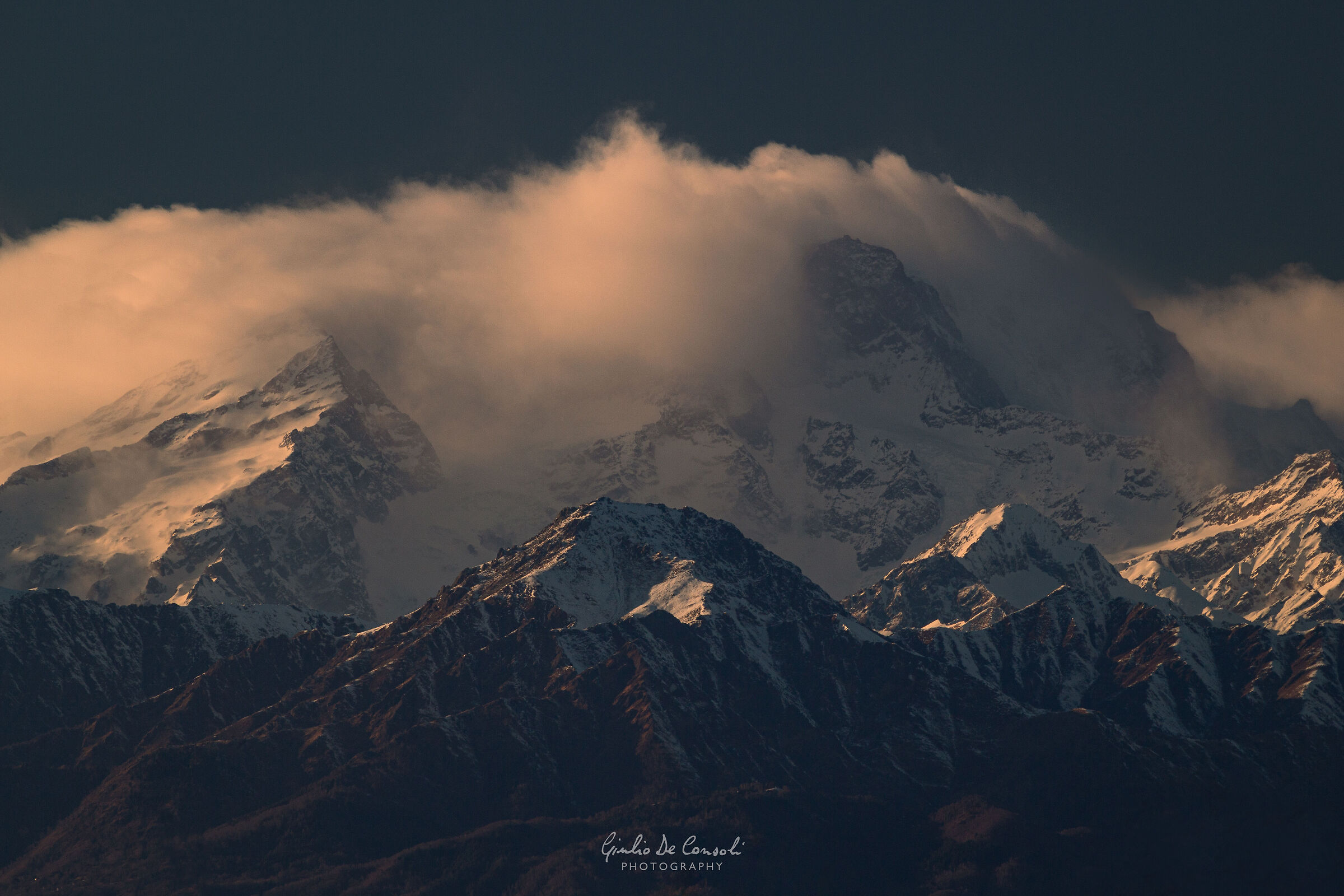 Monte Rosa in the clouds