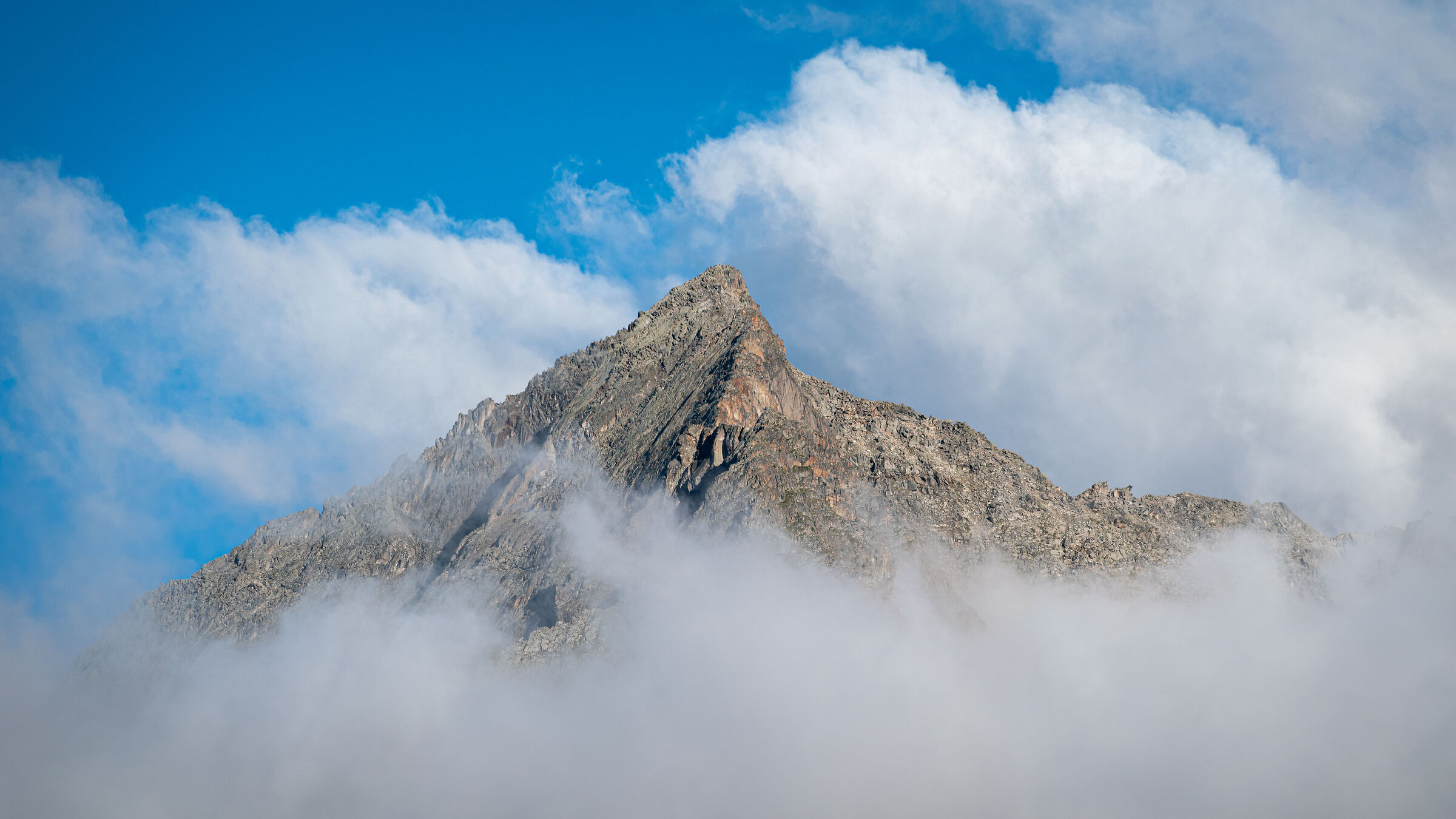 Summit surrounded by clouds