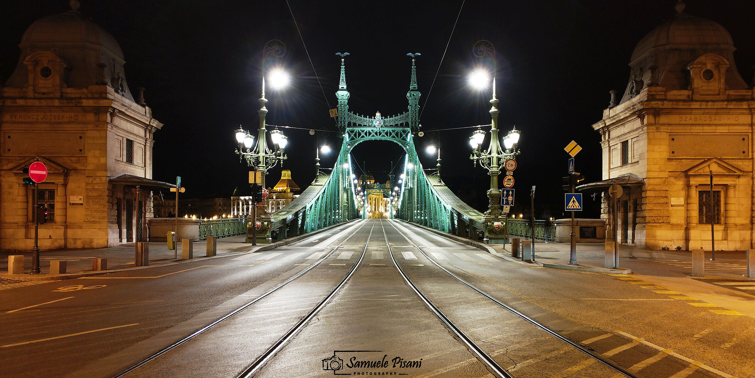 Night in Szabadság híd (Liberty bridge)