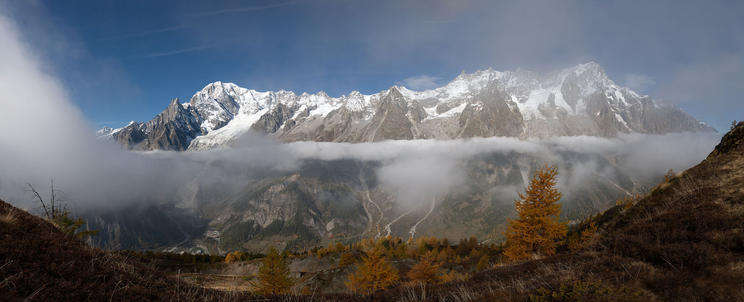 Overview Mont Blanc - Grandes Jorasses