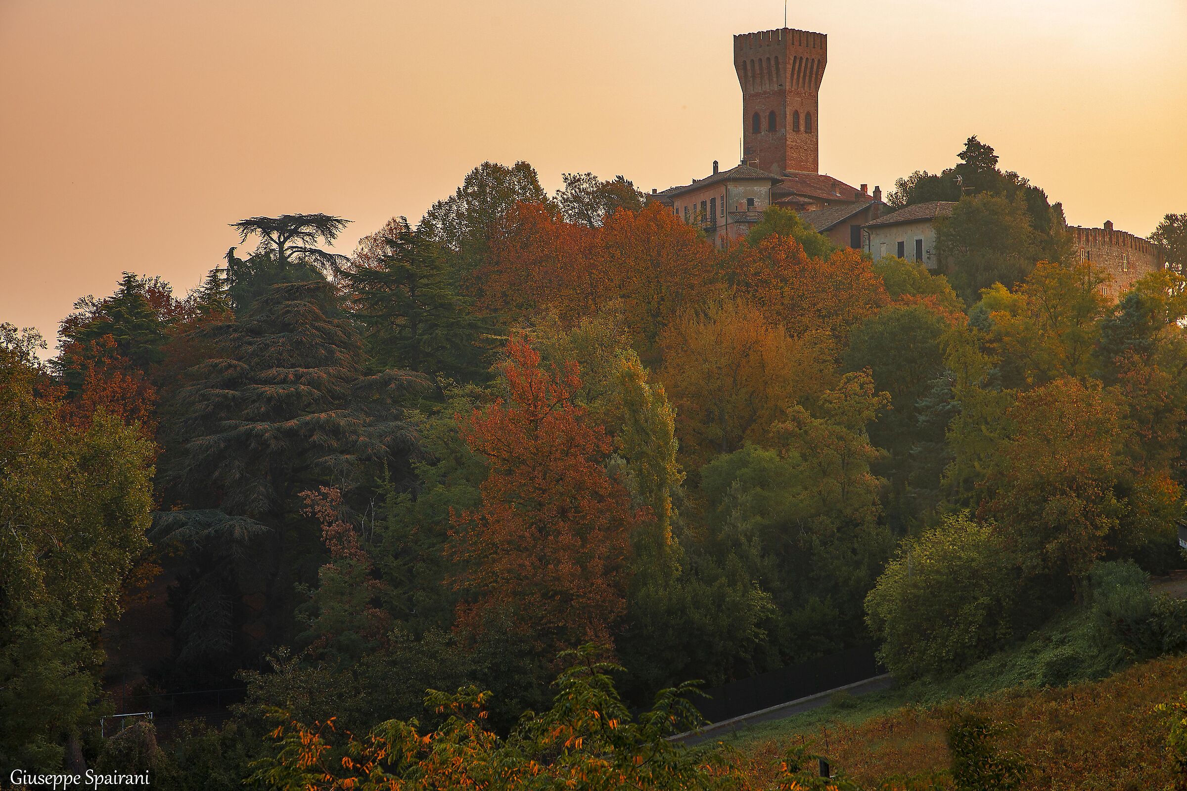 Cigognola Castle autumn sunrise