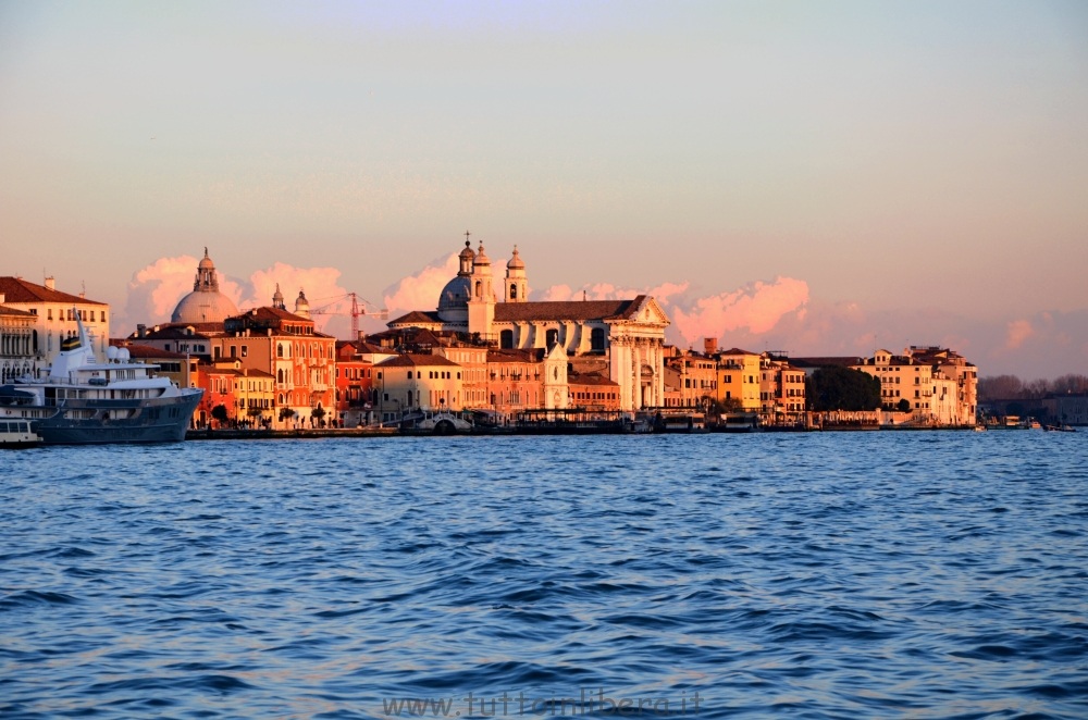 Rafts to shore at sunset