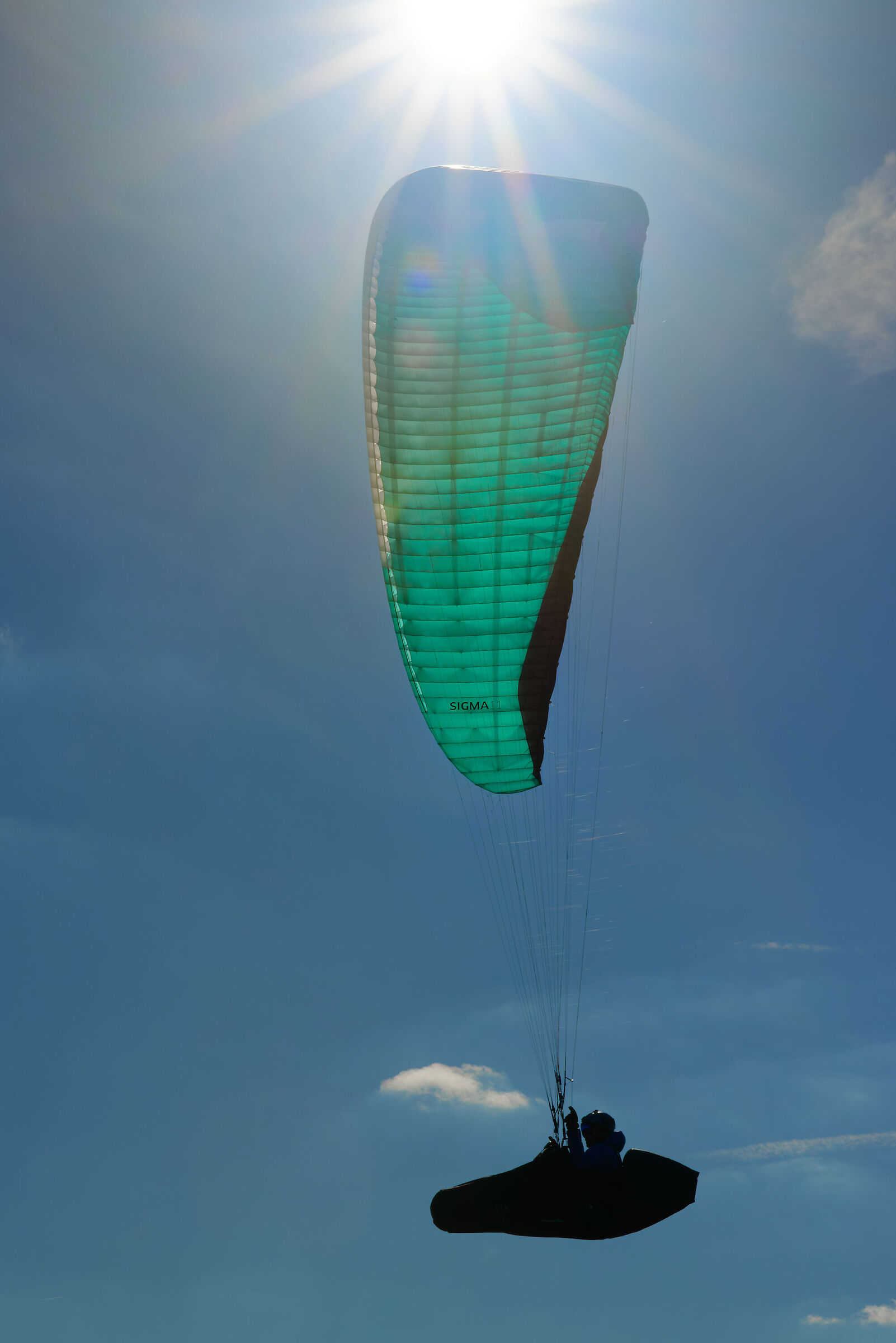 Paragliding backlit