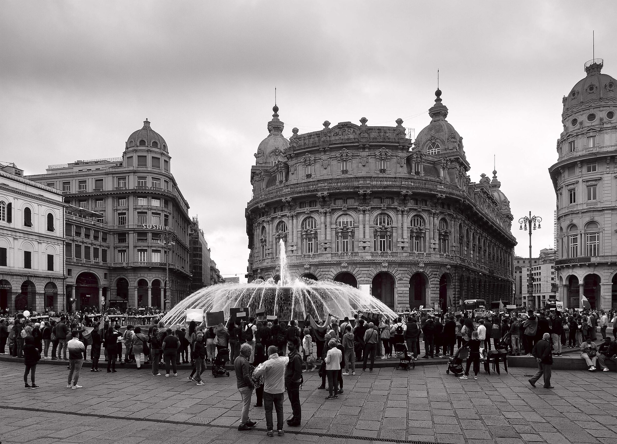Genoa - Demonstration in the square