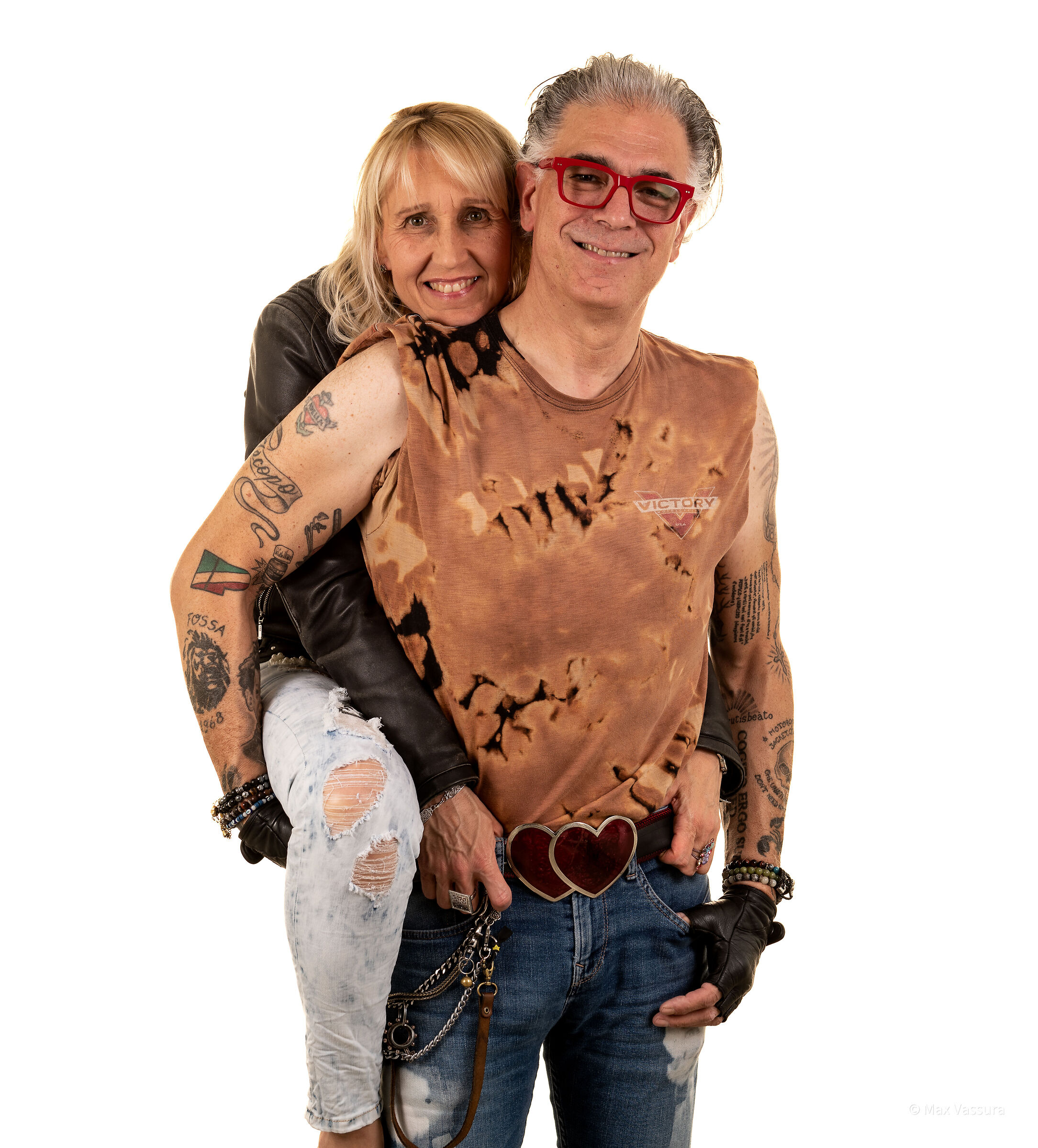 The beauty and the motorcyclist