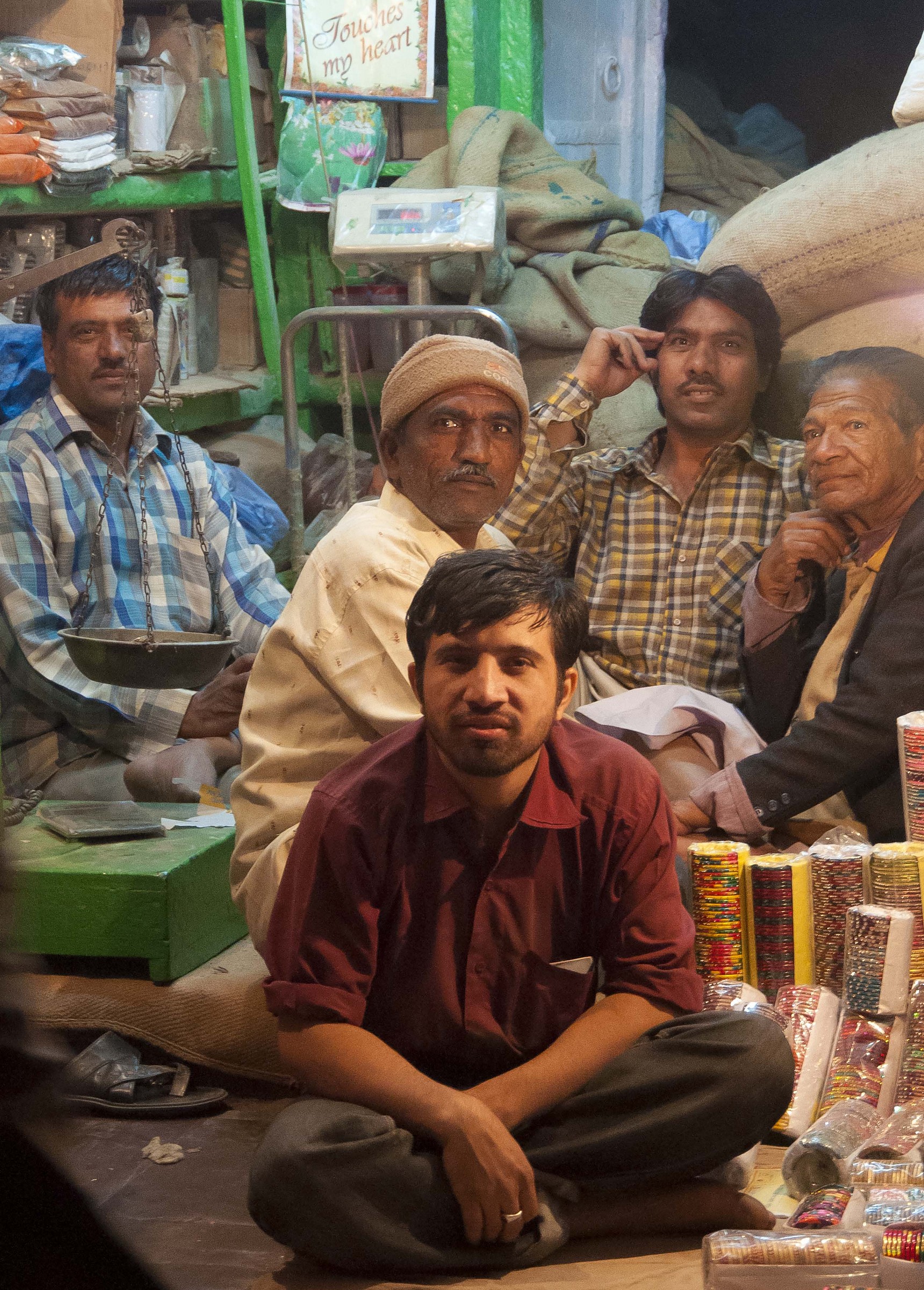 All together waiting for customers