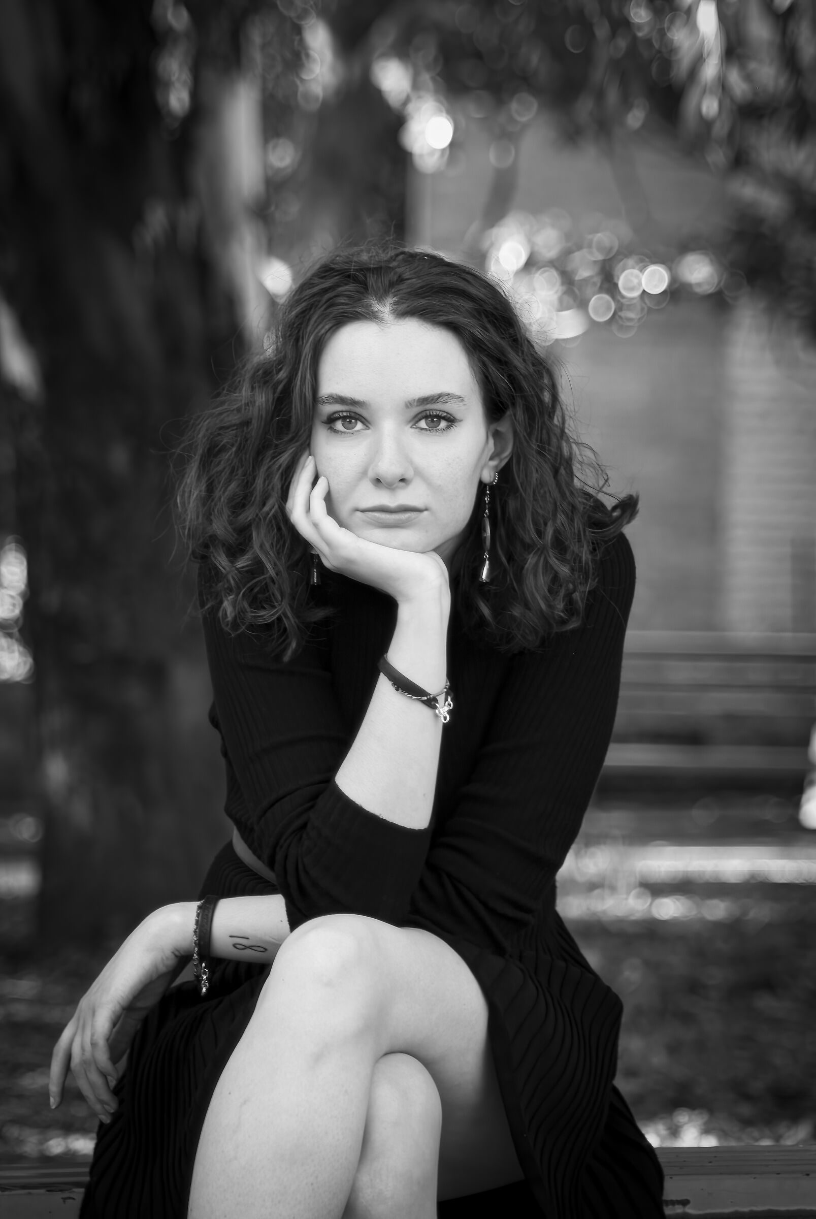 Thoughtful in black and white