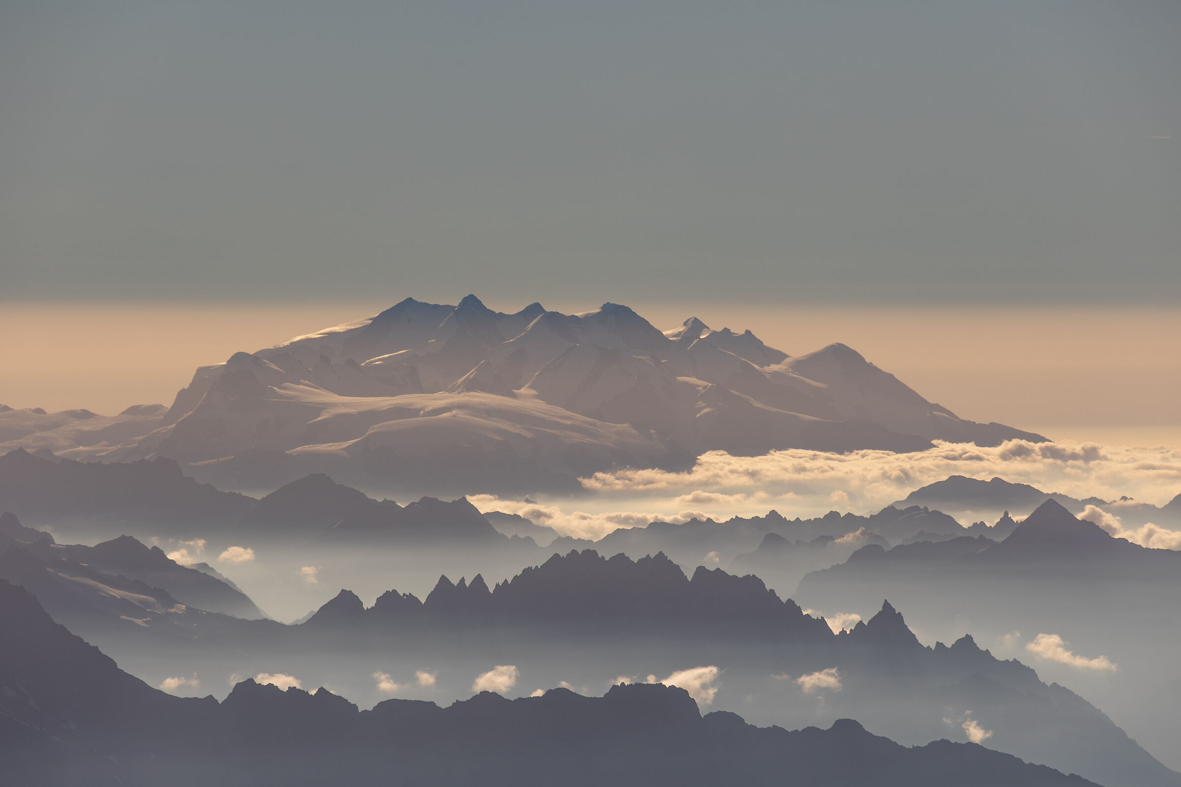 Monte Rosa from the top of Mont Blanc