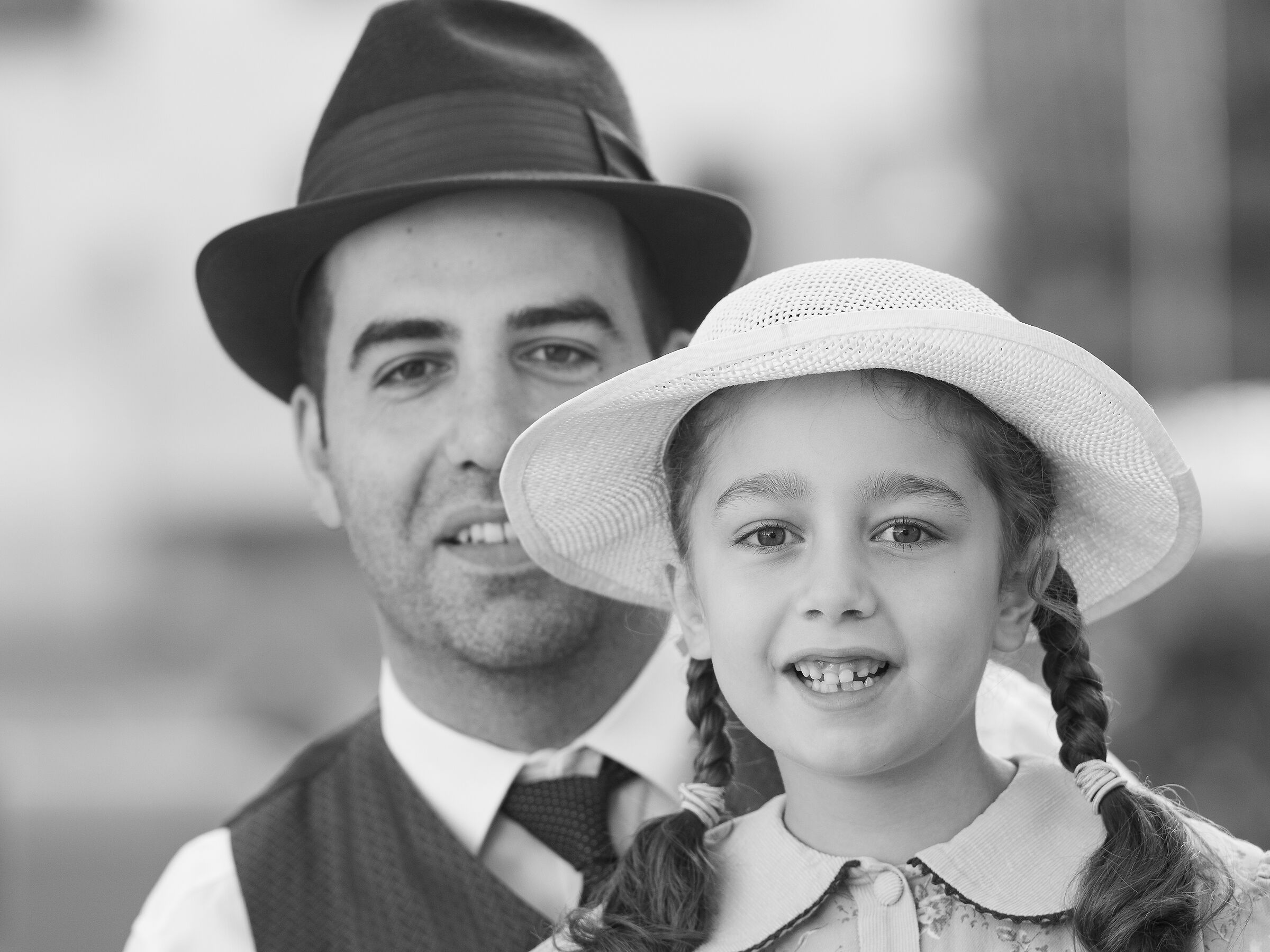 On a Vespa with dad.