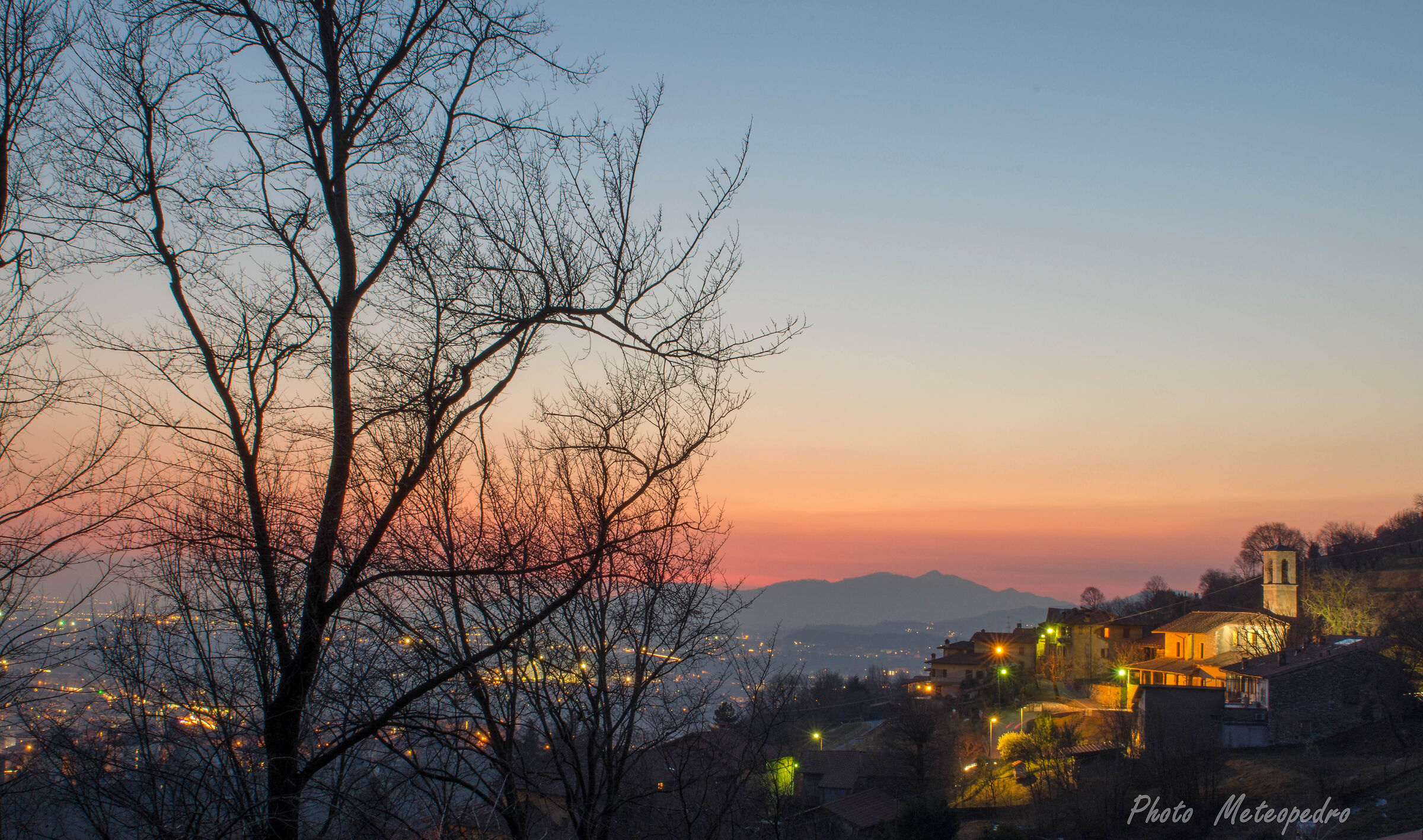 Sunset over the hills
