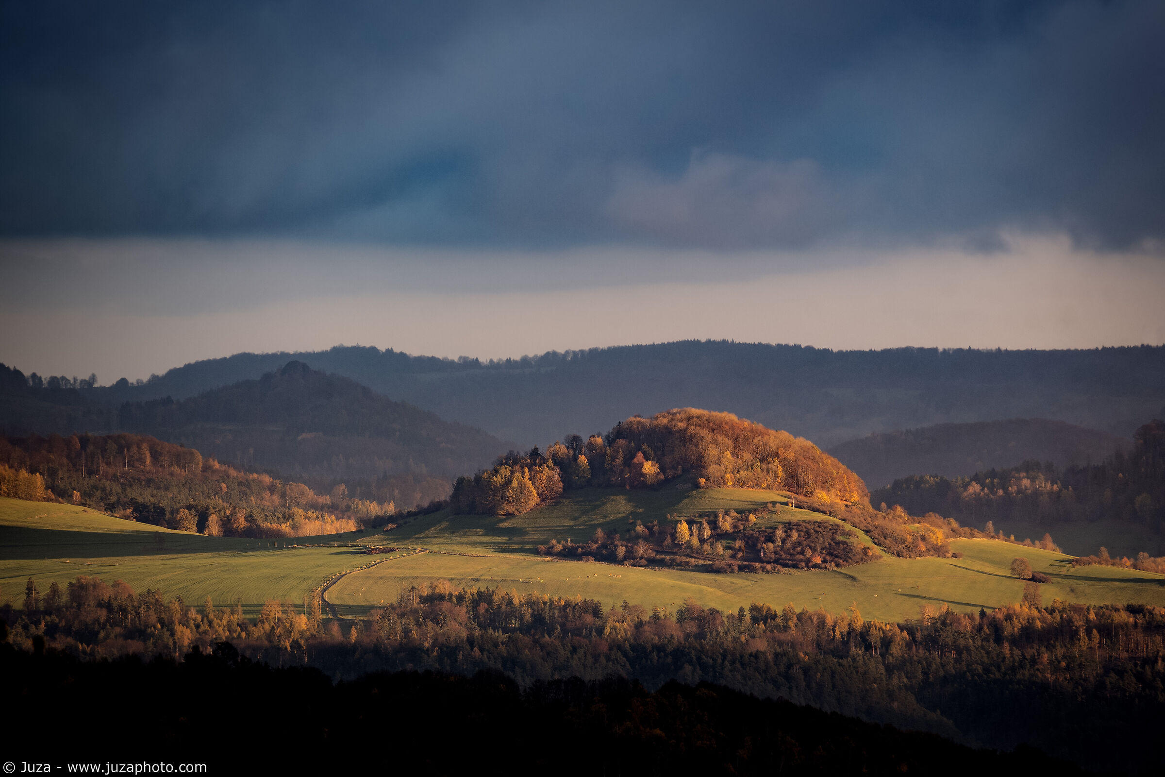 The hills in the distance