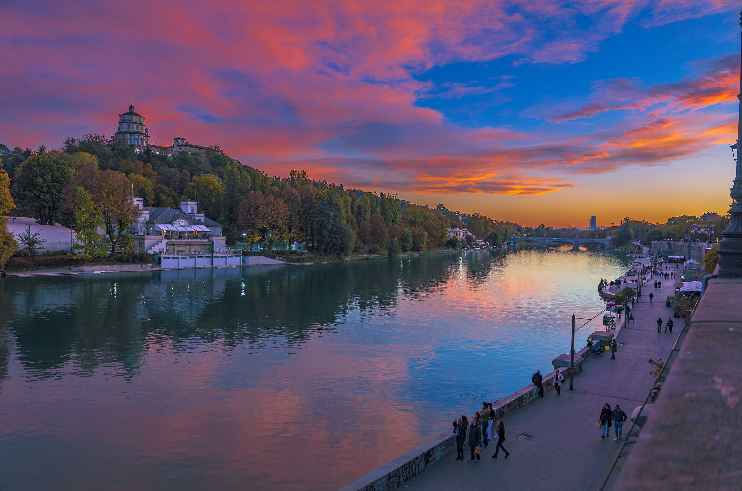 Sunset over the river