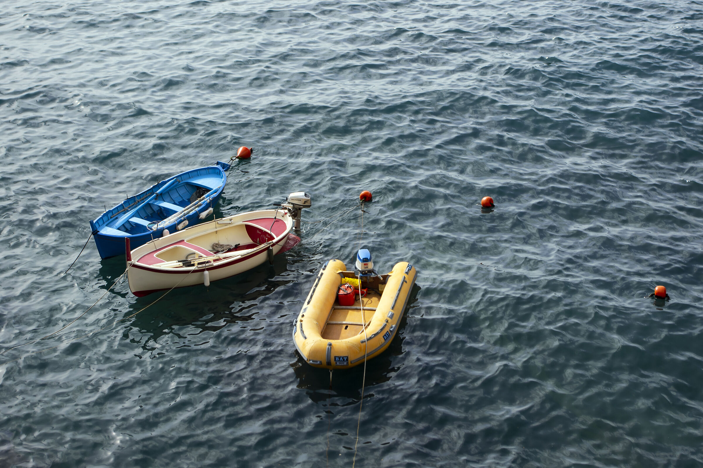 Blue, red and yellow