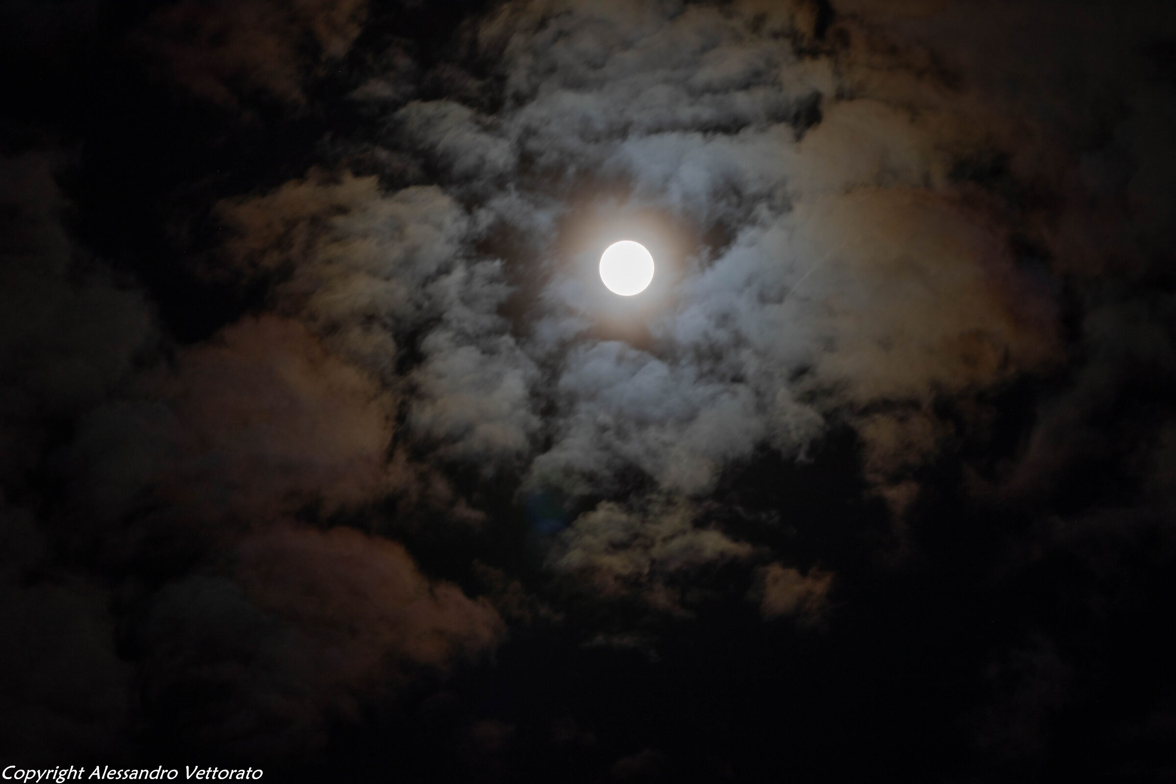 Moon and clouds