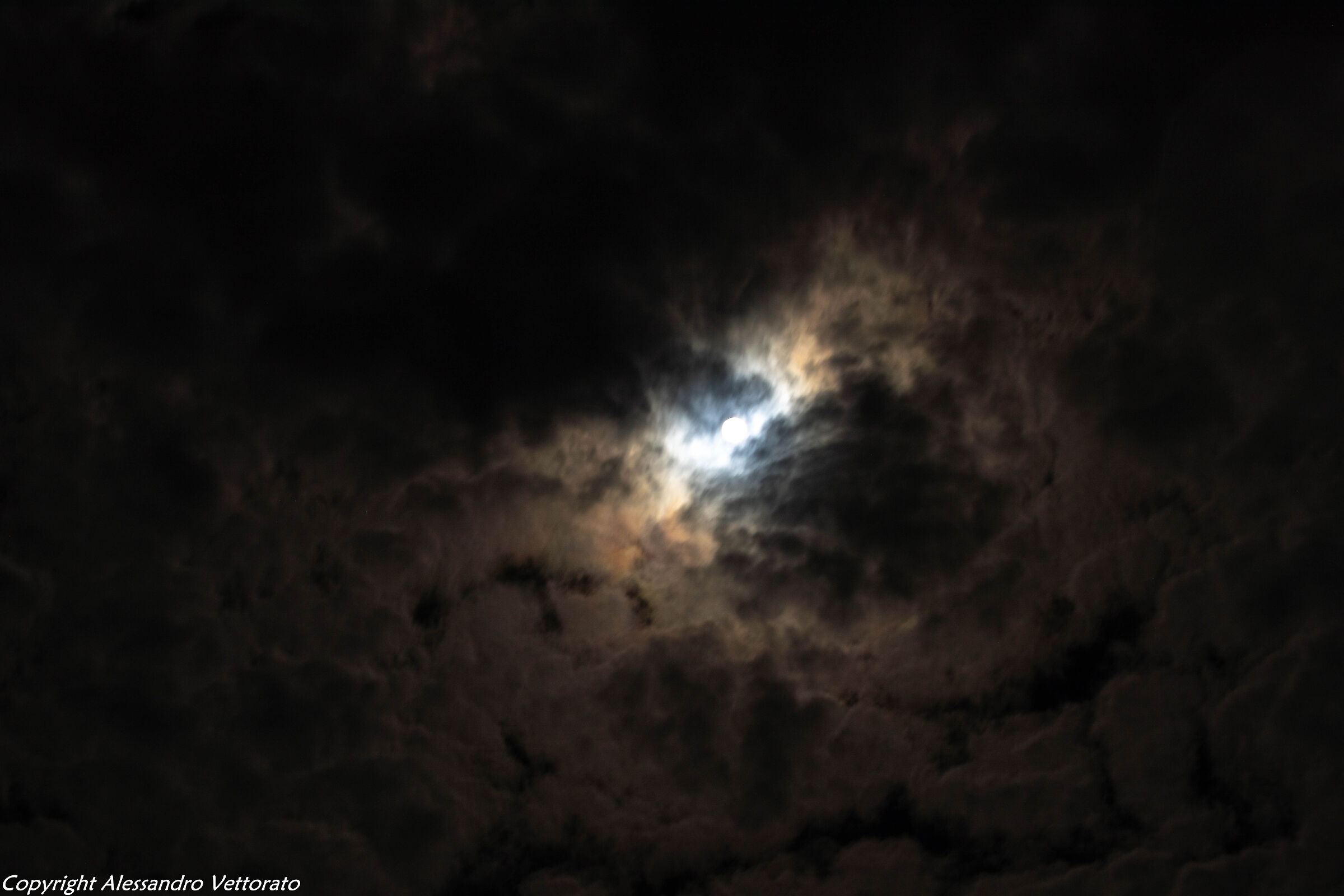 Moon and clouds
