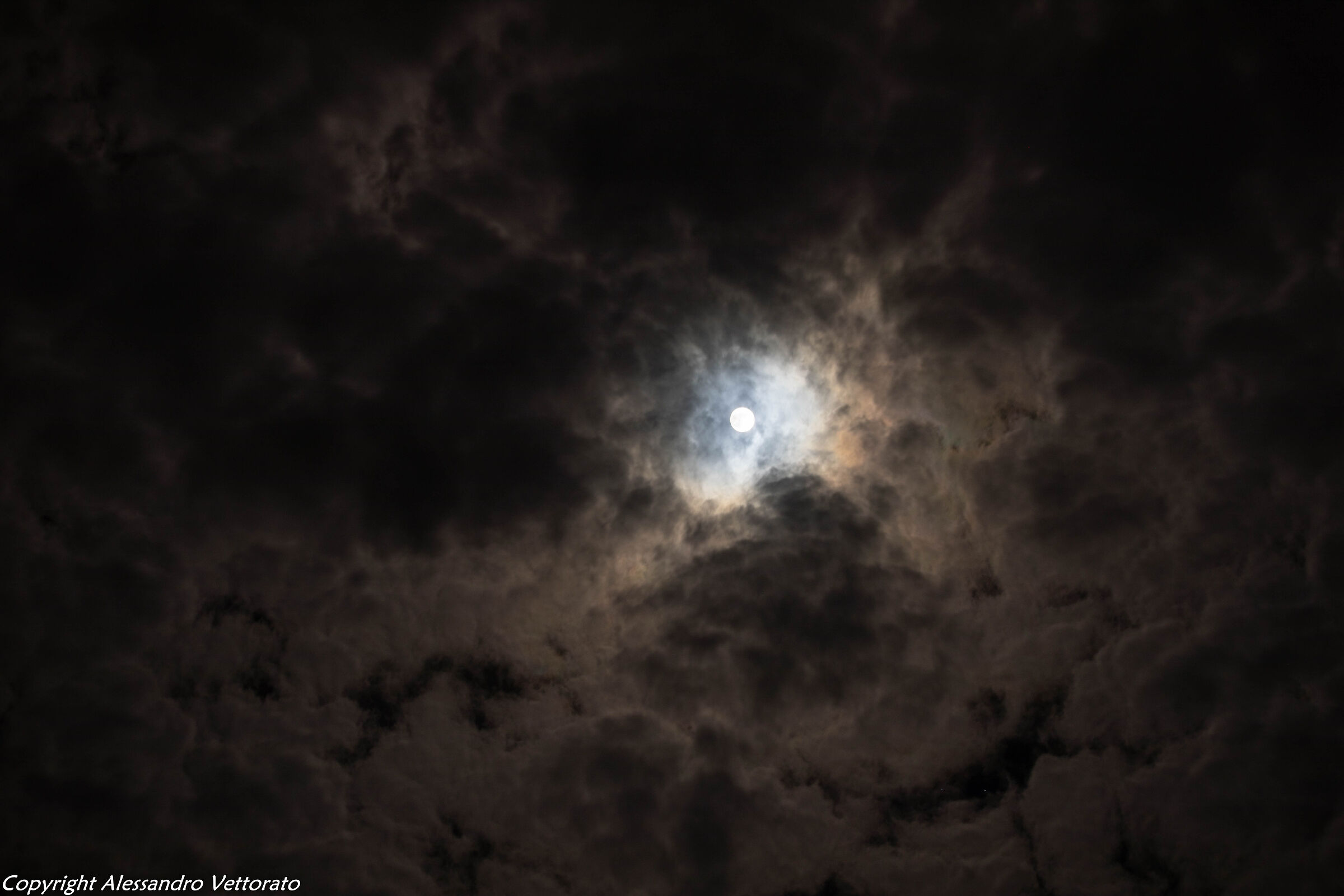 Moon and clouds