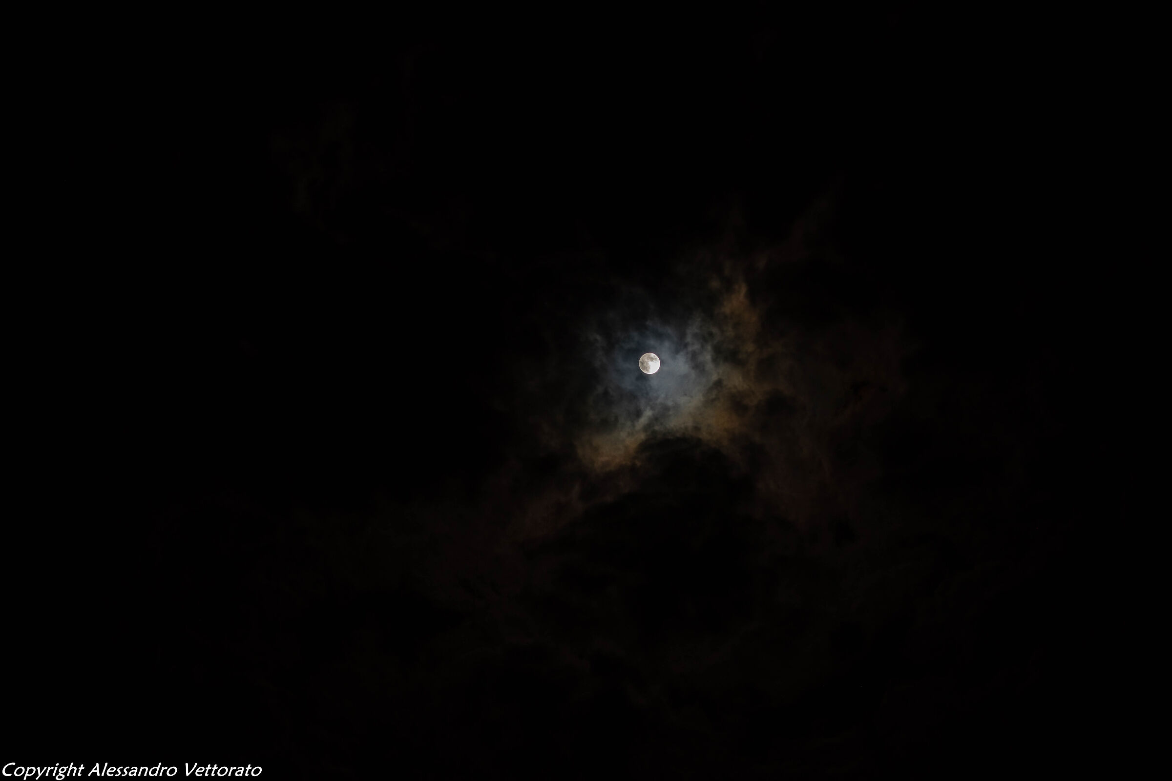 Moon and clouds