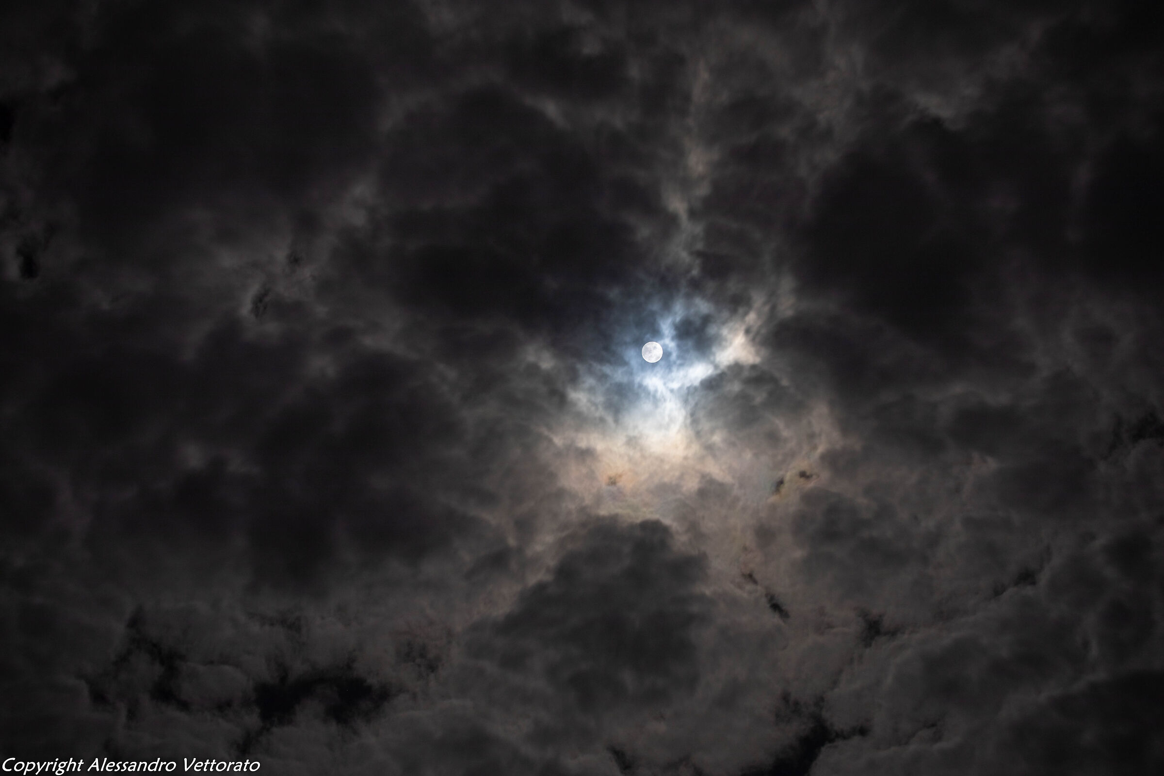 Moon and clouds