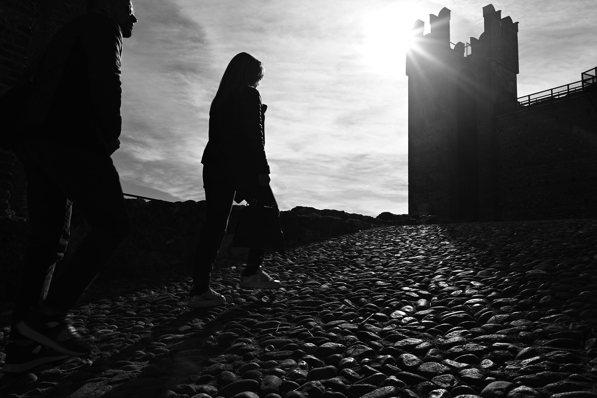 ... towards the tower