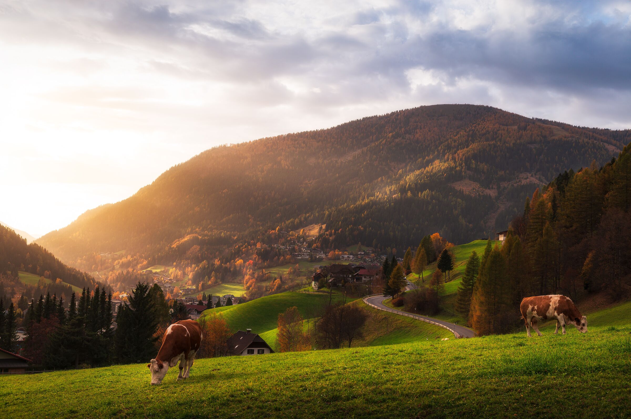 Autumn sunset in Carinthia
