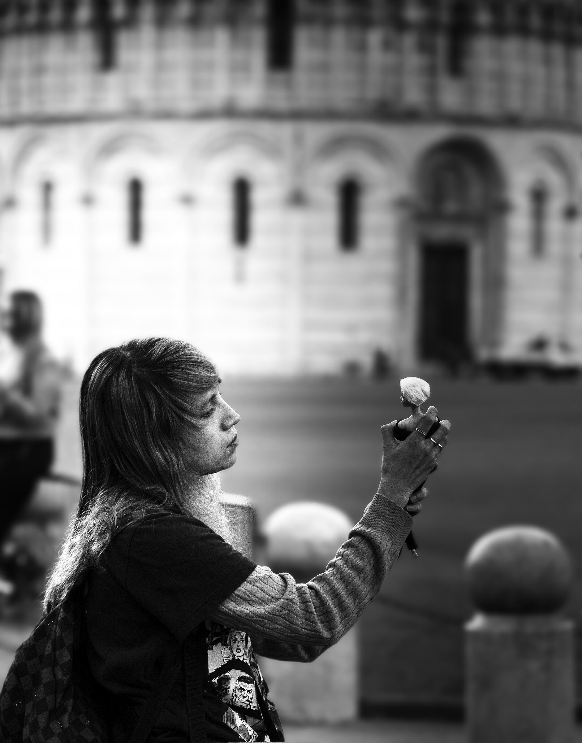 The girl with the doll