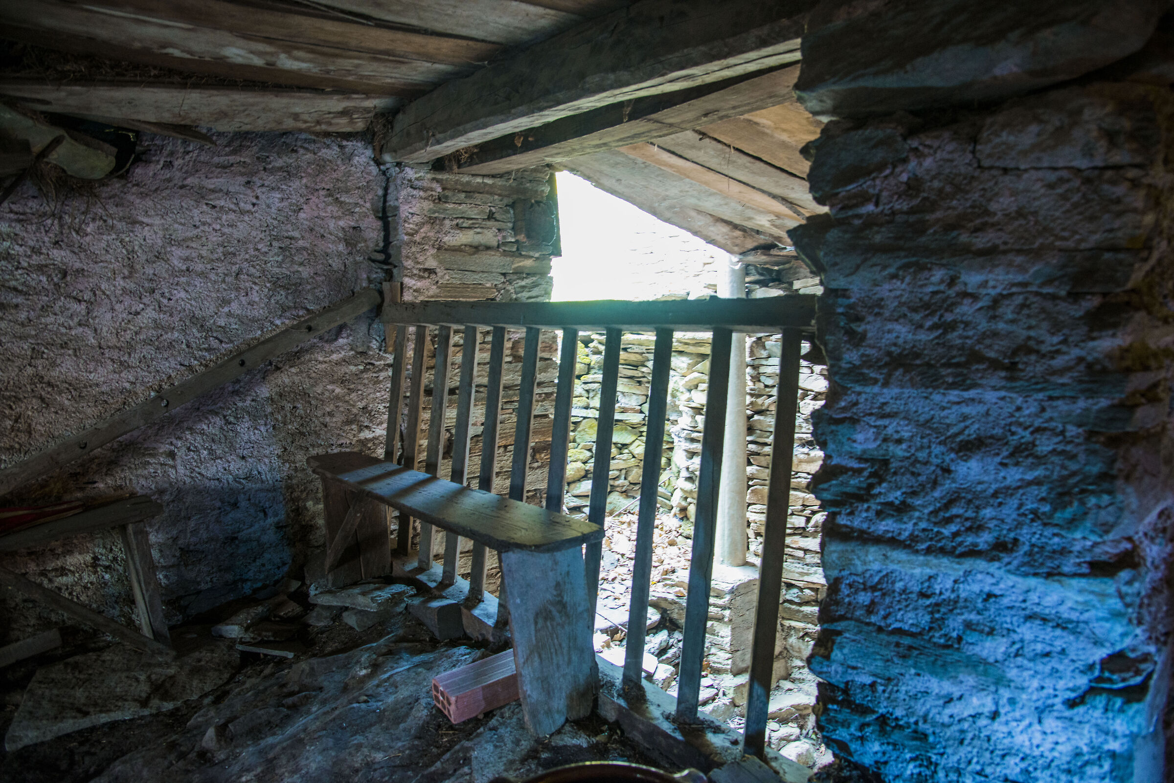 Inside the hut