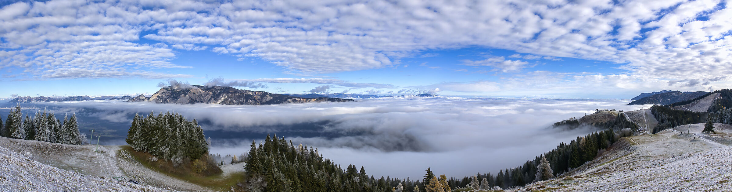 Dreilandereck , Austria , clouds in the valleys