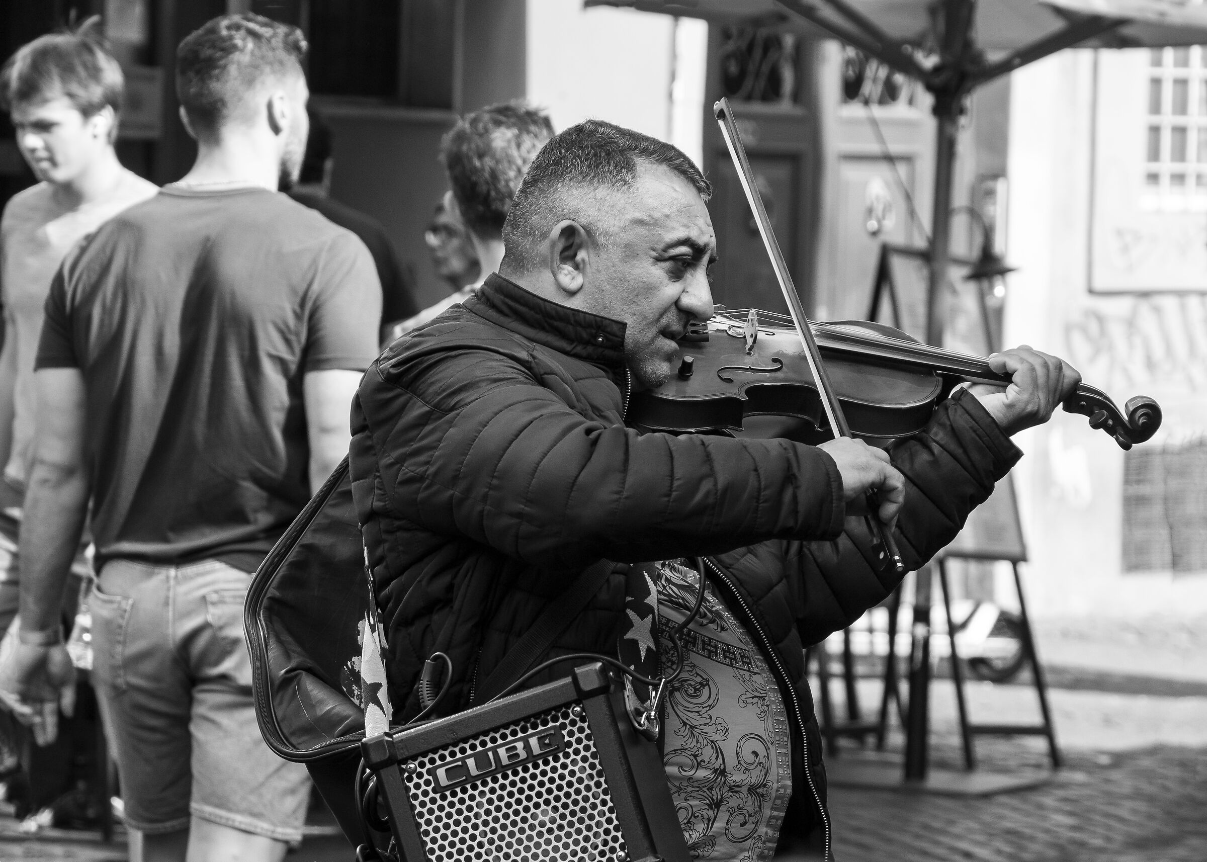 Street violinist...