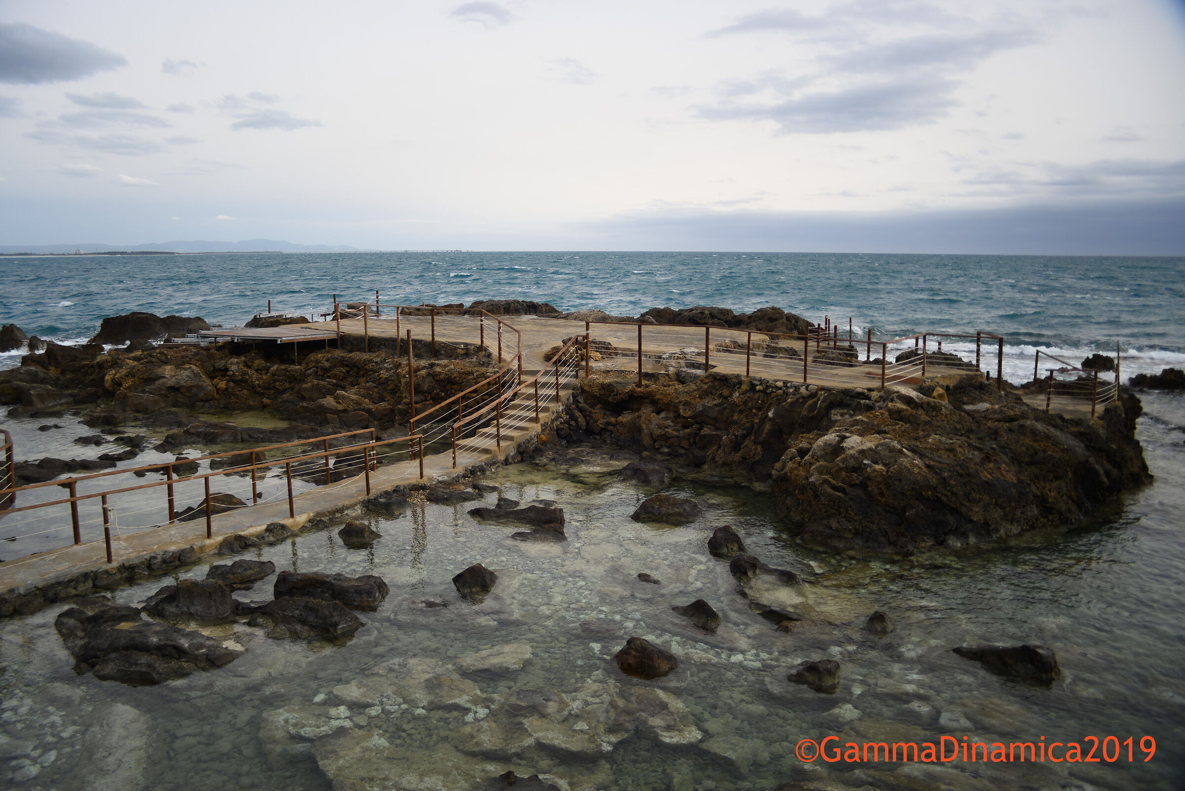 A terrace overlooking the sea