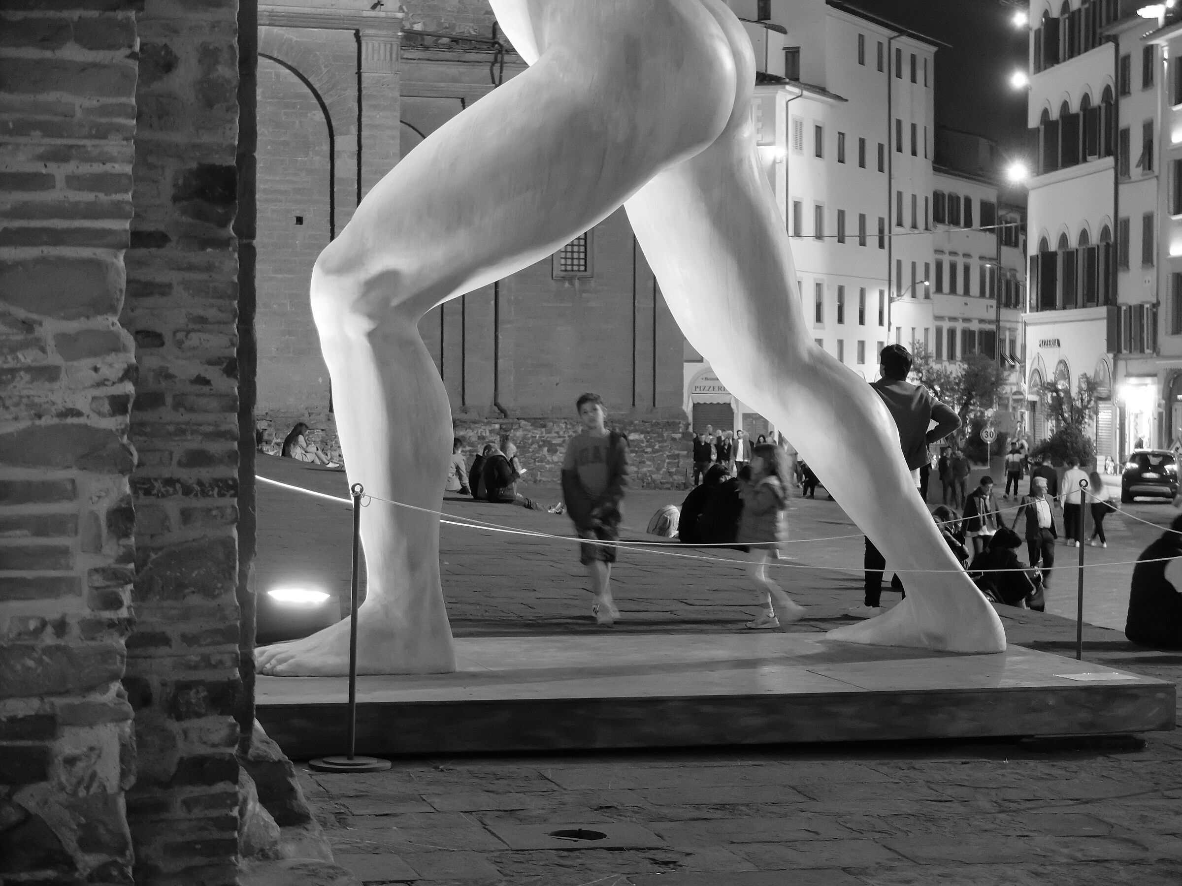 At the feet of the giant