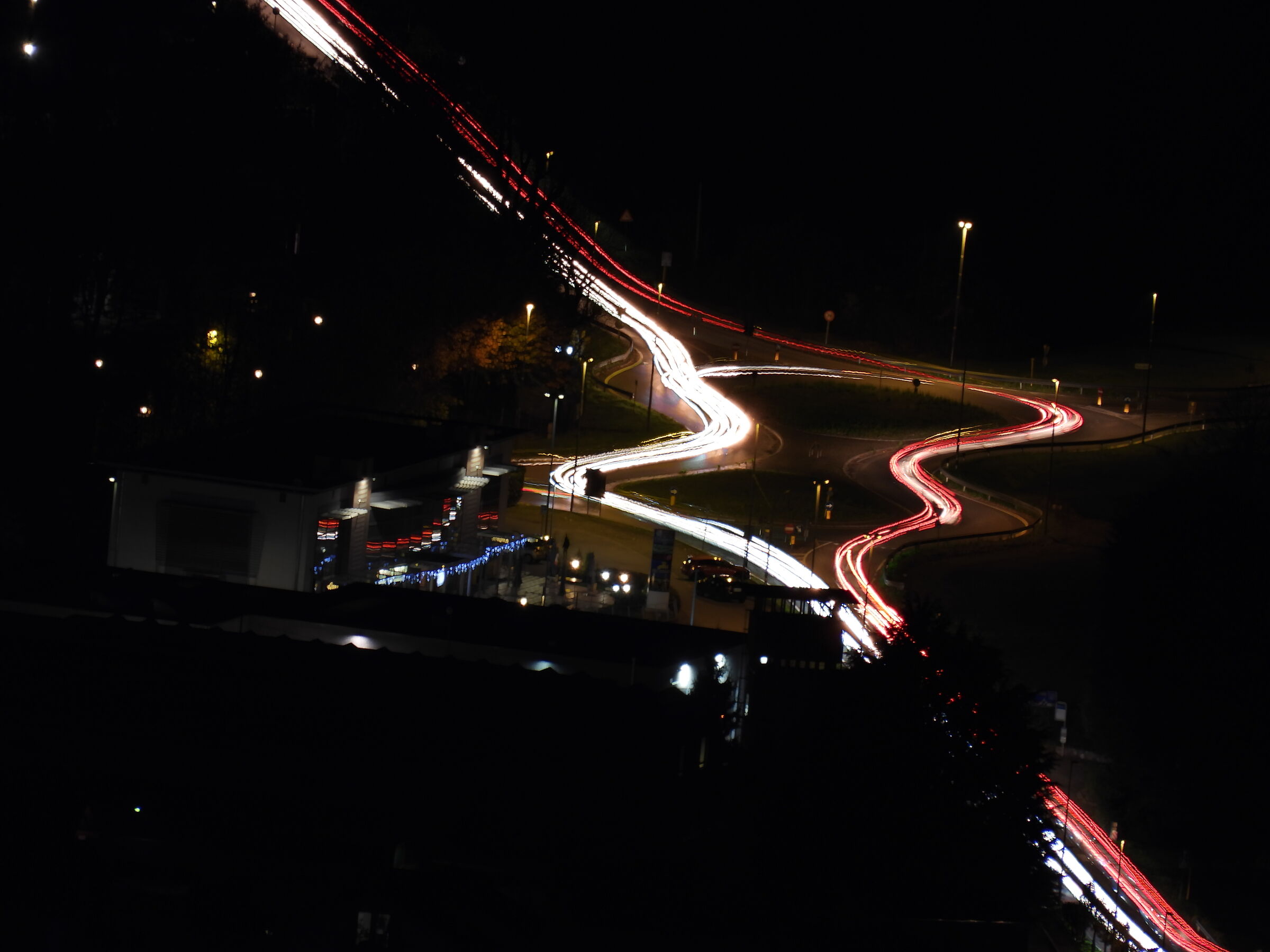 Roundabout at night