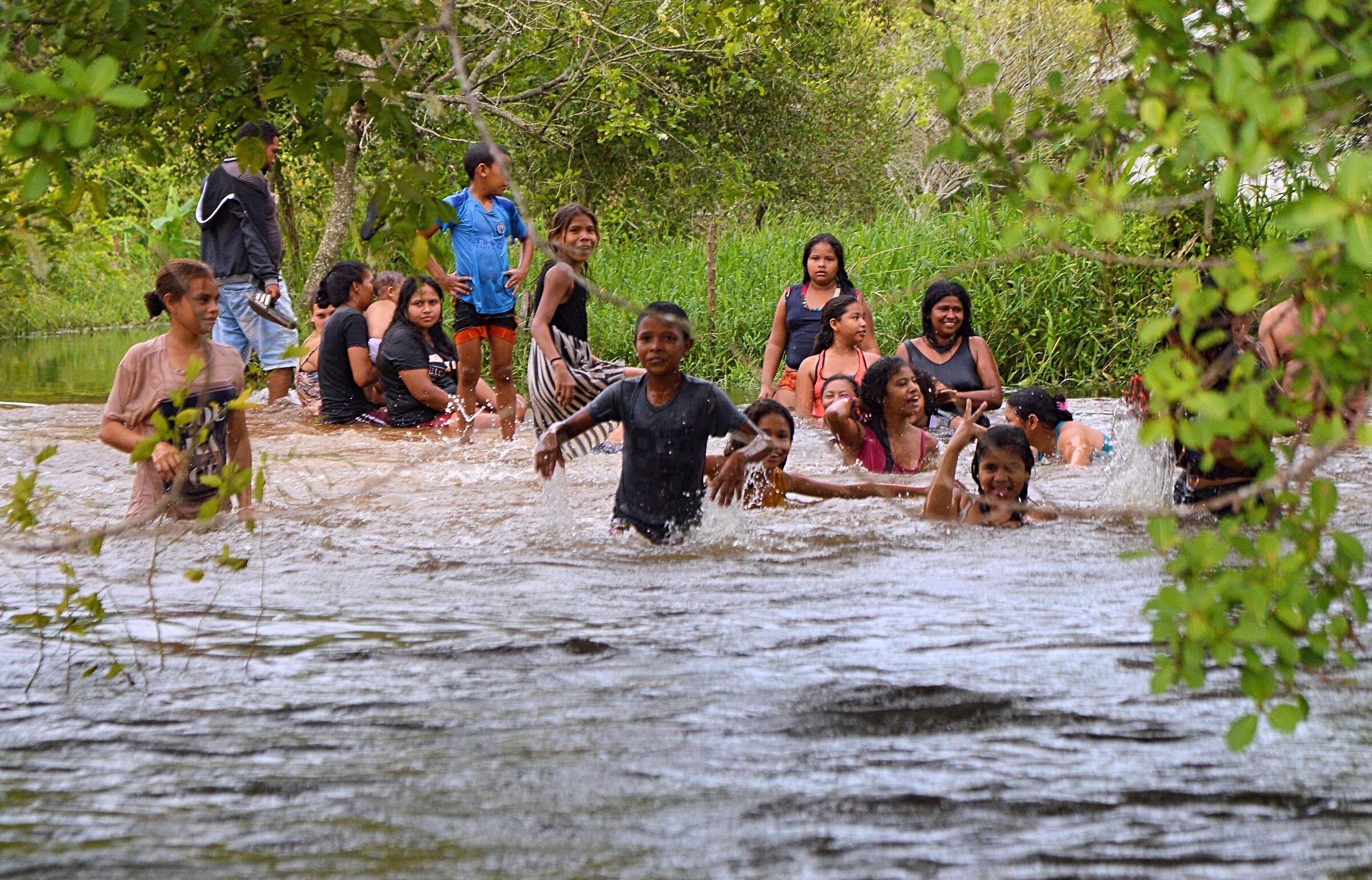 Collective bath in the river on Sundays