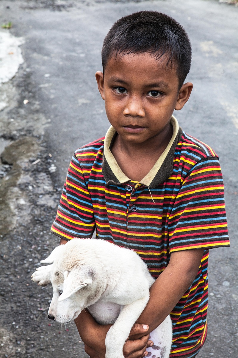 young child and his dog