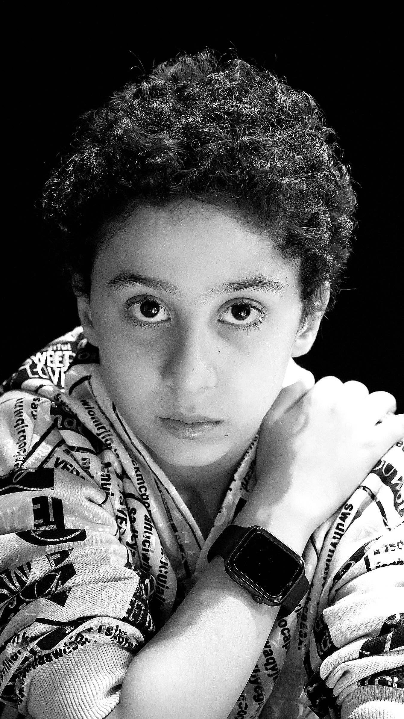 La posa fotografica di mio figlio