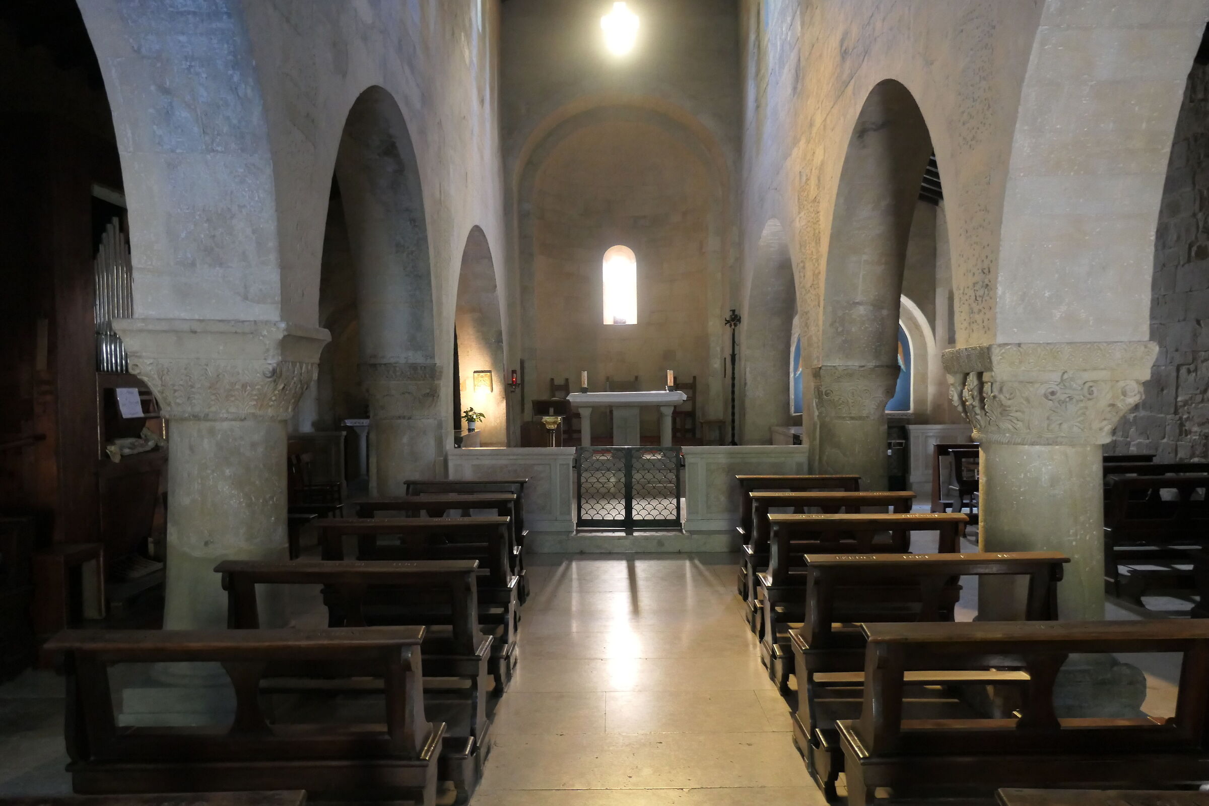 Romanesque church interior, XI century, Rocca Santa Maria