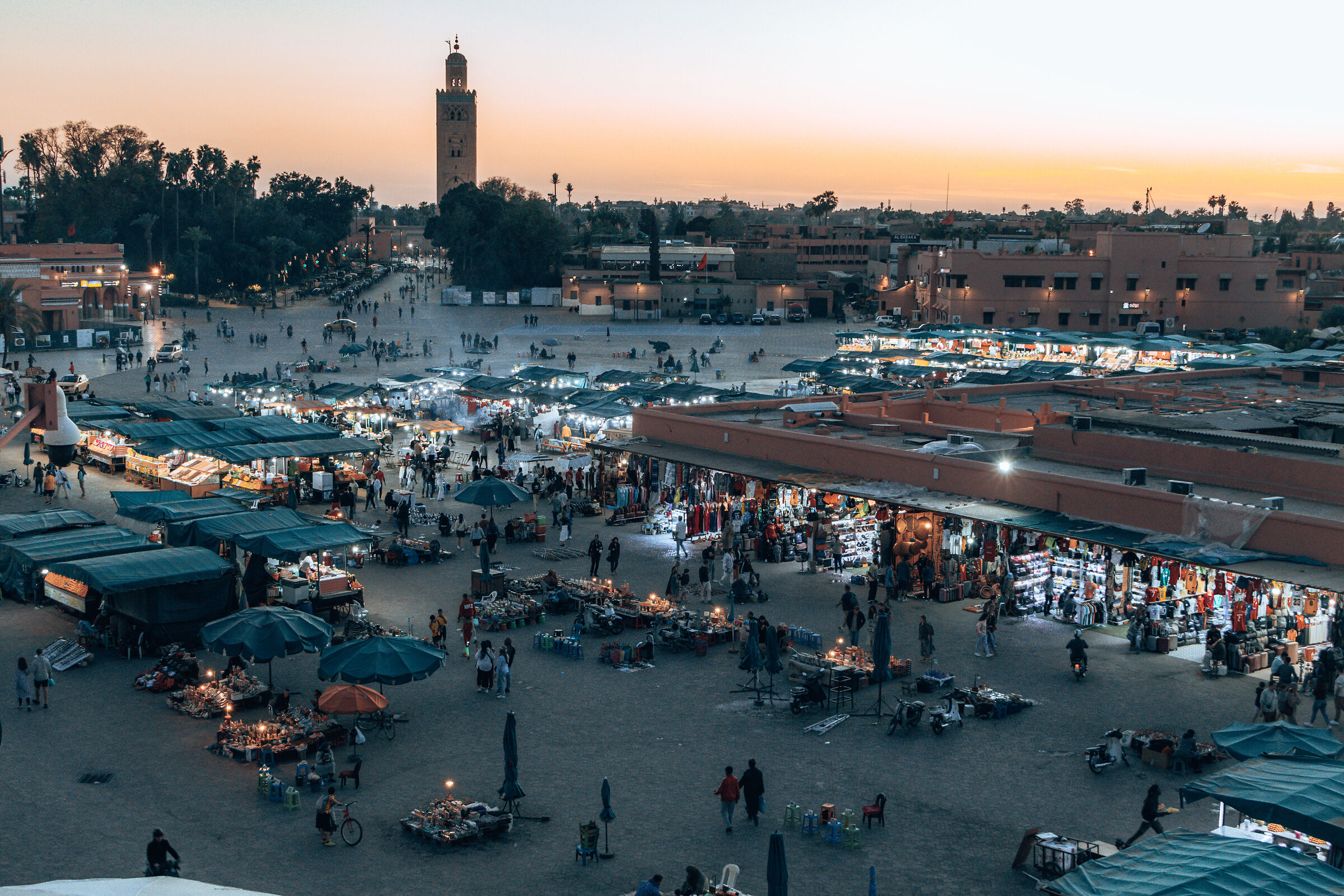 Sunset in the square