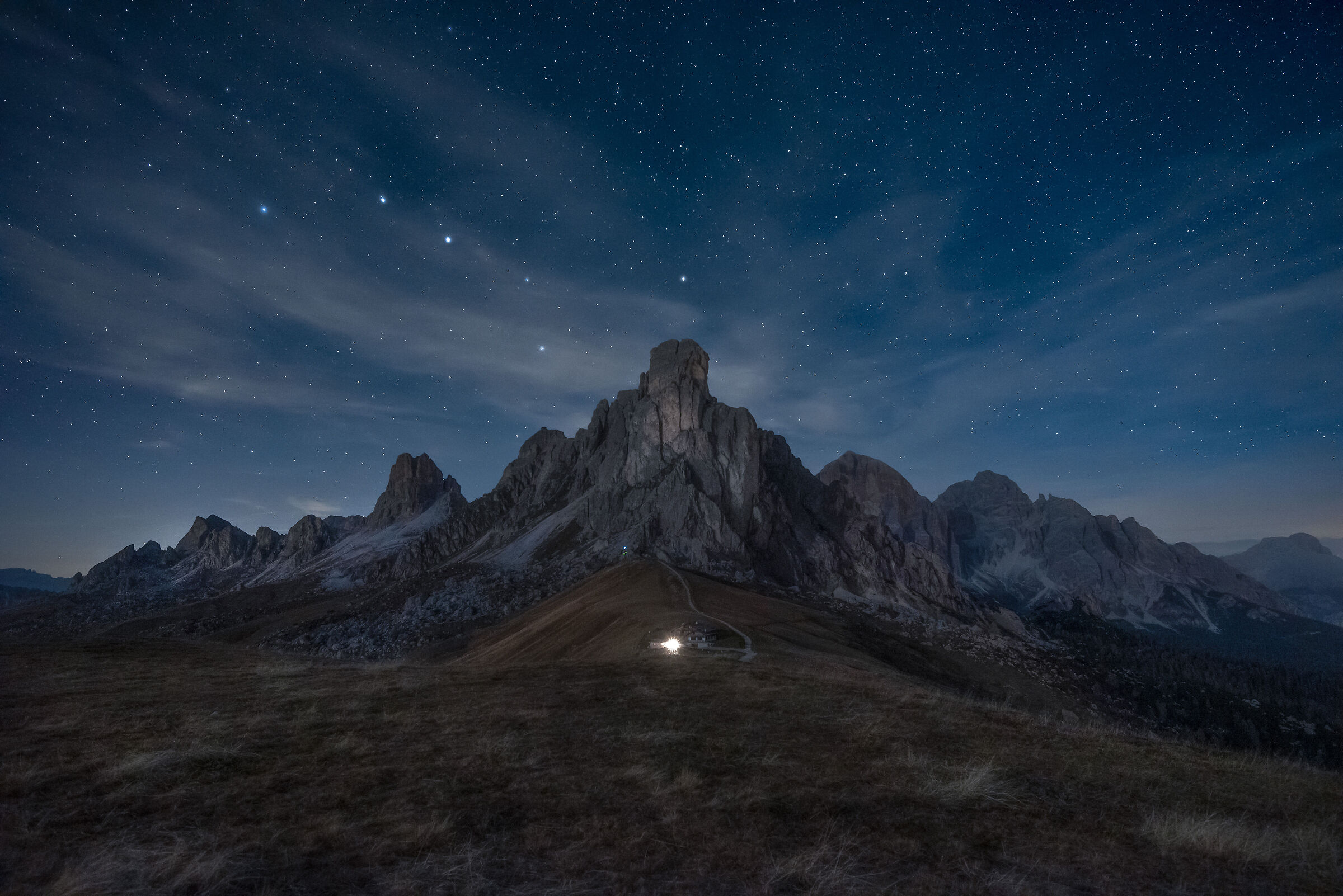 Giau Pass under the stars