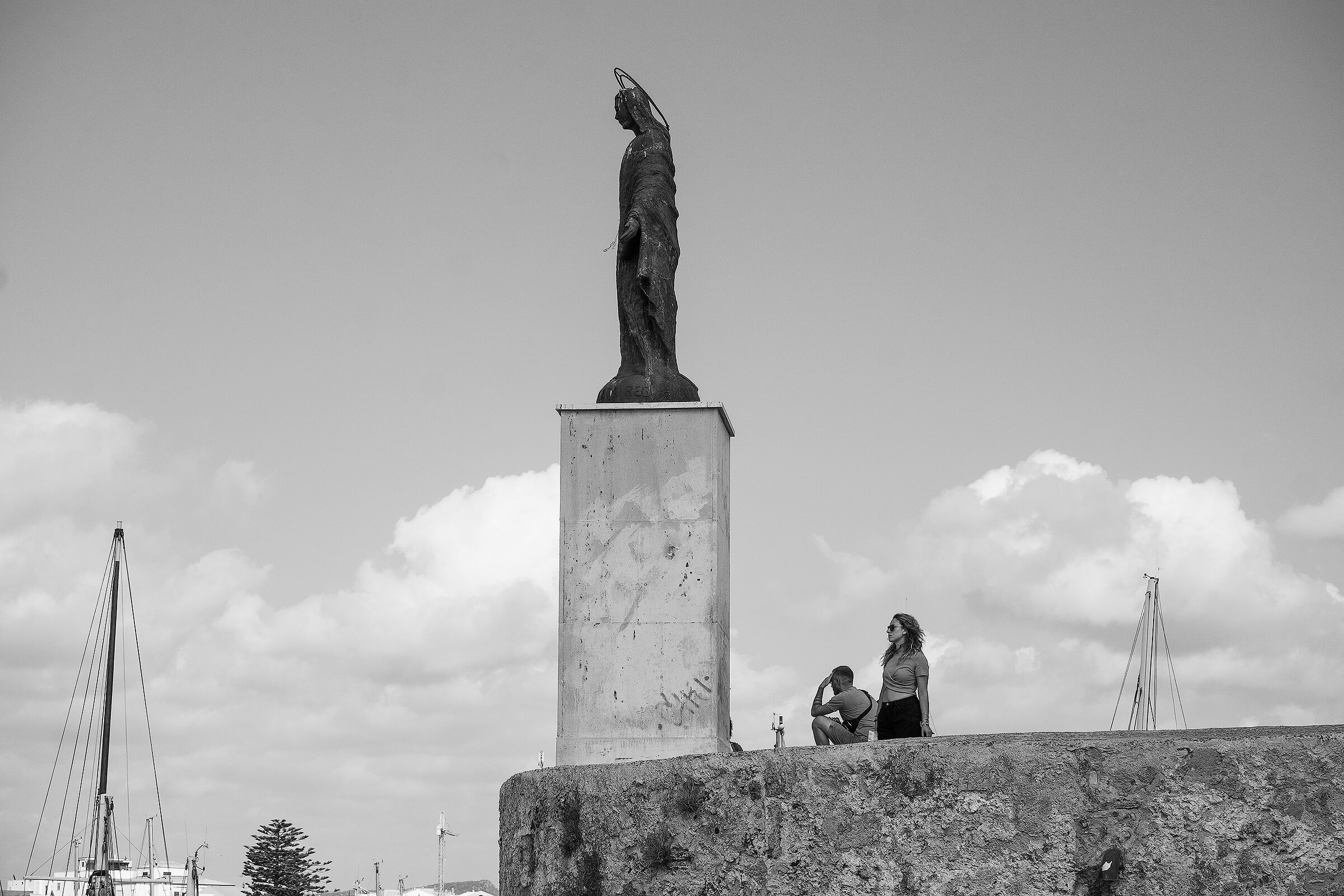 looks towards the sea