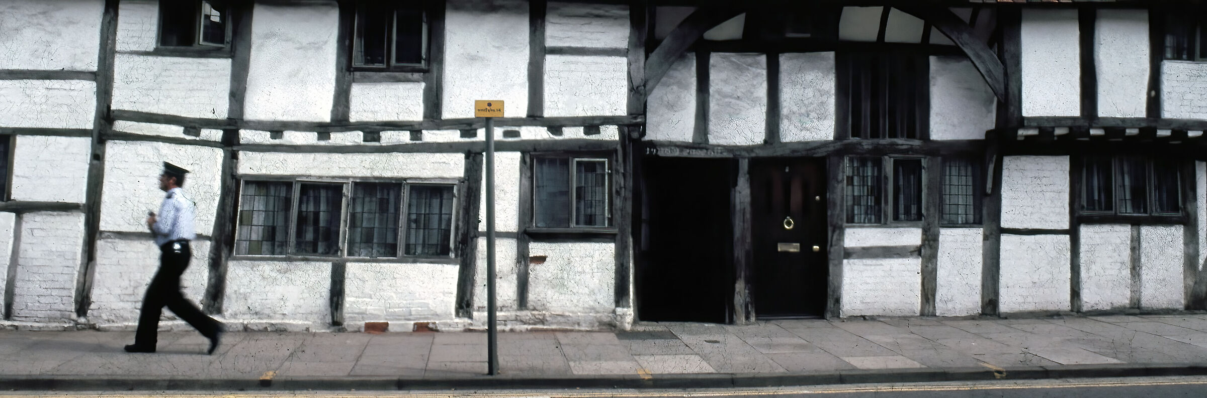 Wall with walking cop