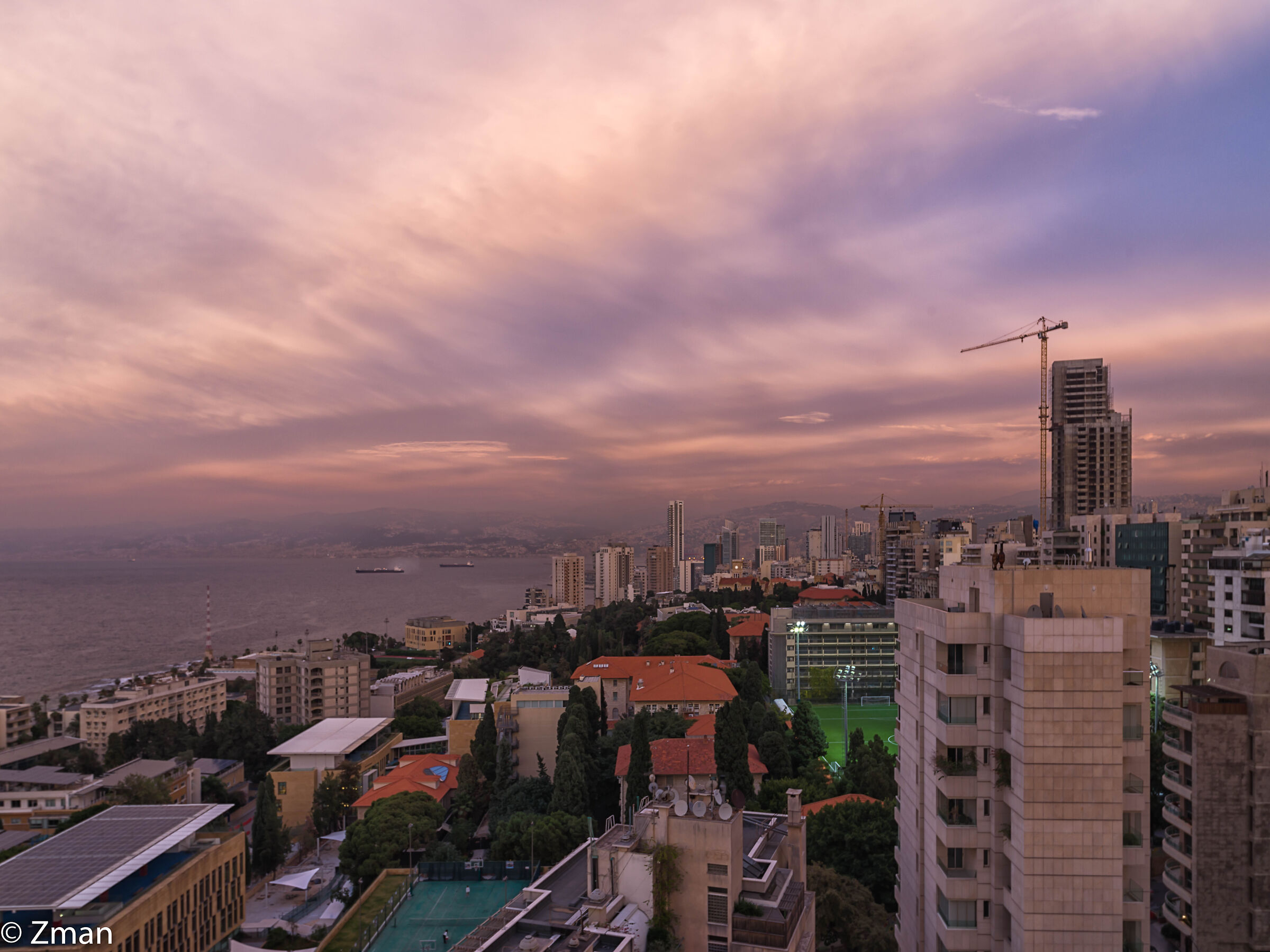Beirut al tramonto in inverno