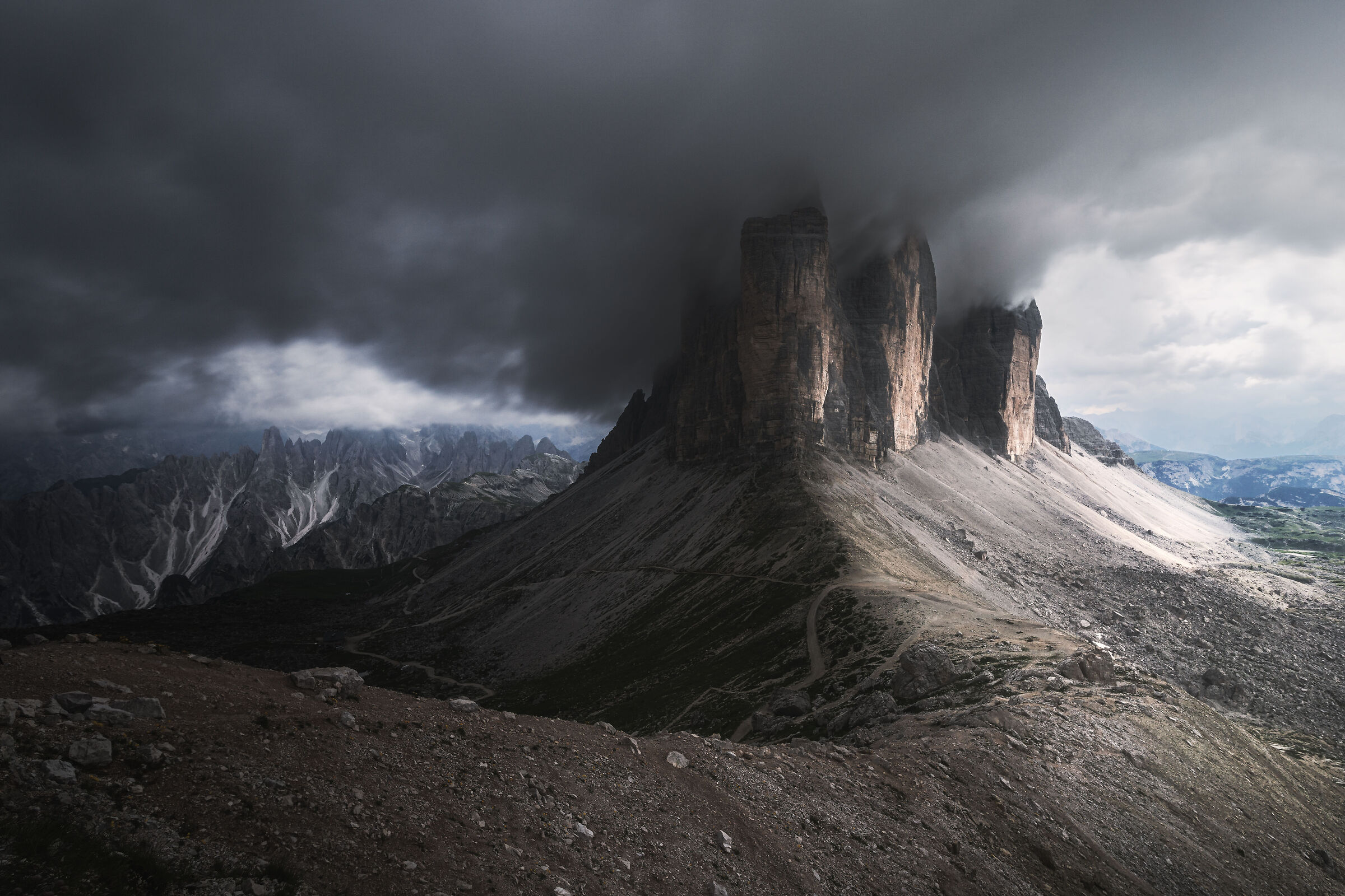 Lights on the Three Peaks of Lavaredo